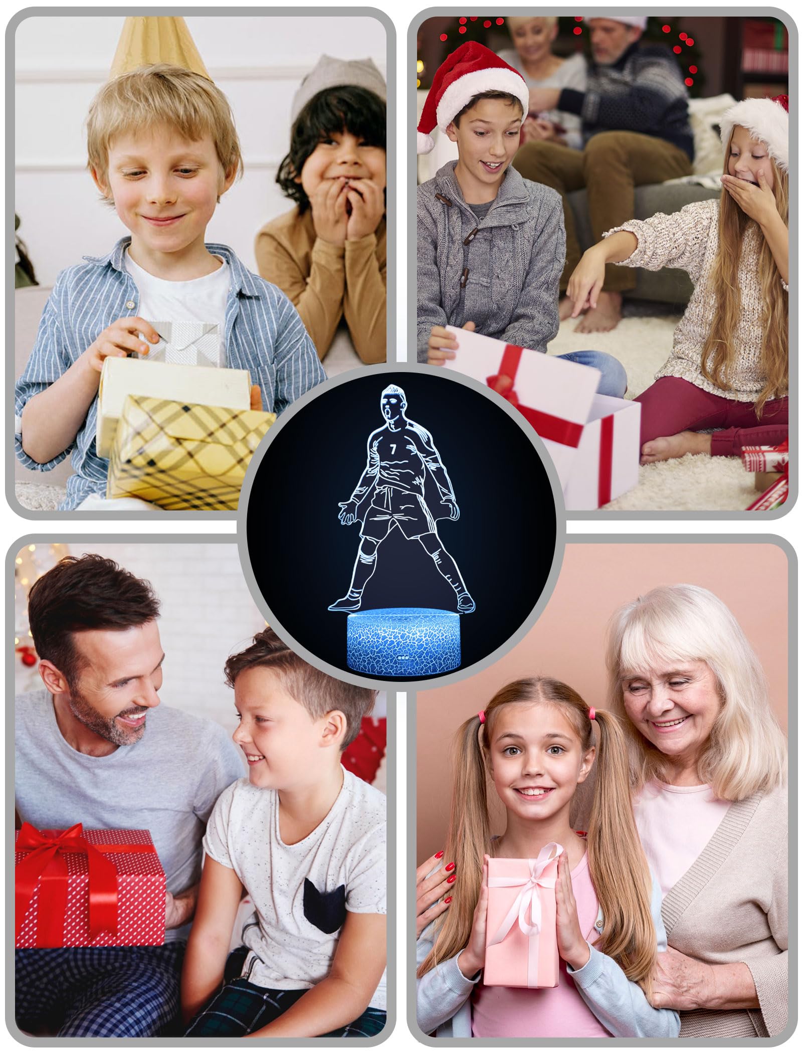 ARERG Soccer Night Light, 16 Colors Dimmable, Remote Control, Creative Gift for Kids & Teens, Model Soccer-2023, Multicolored