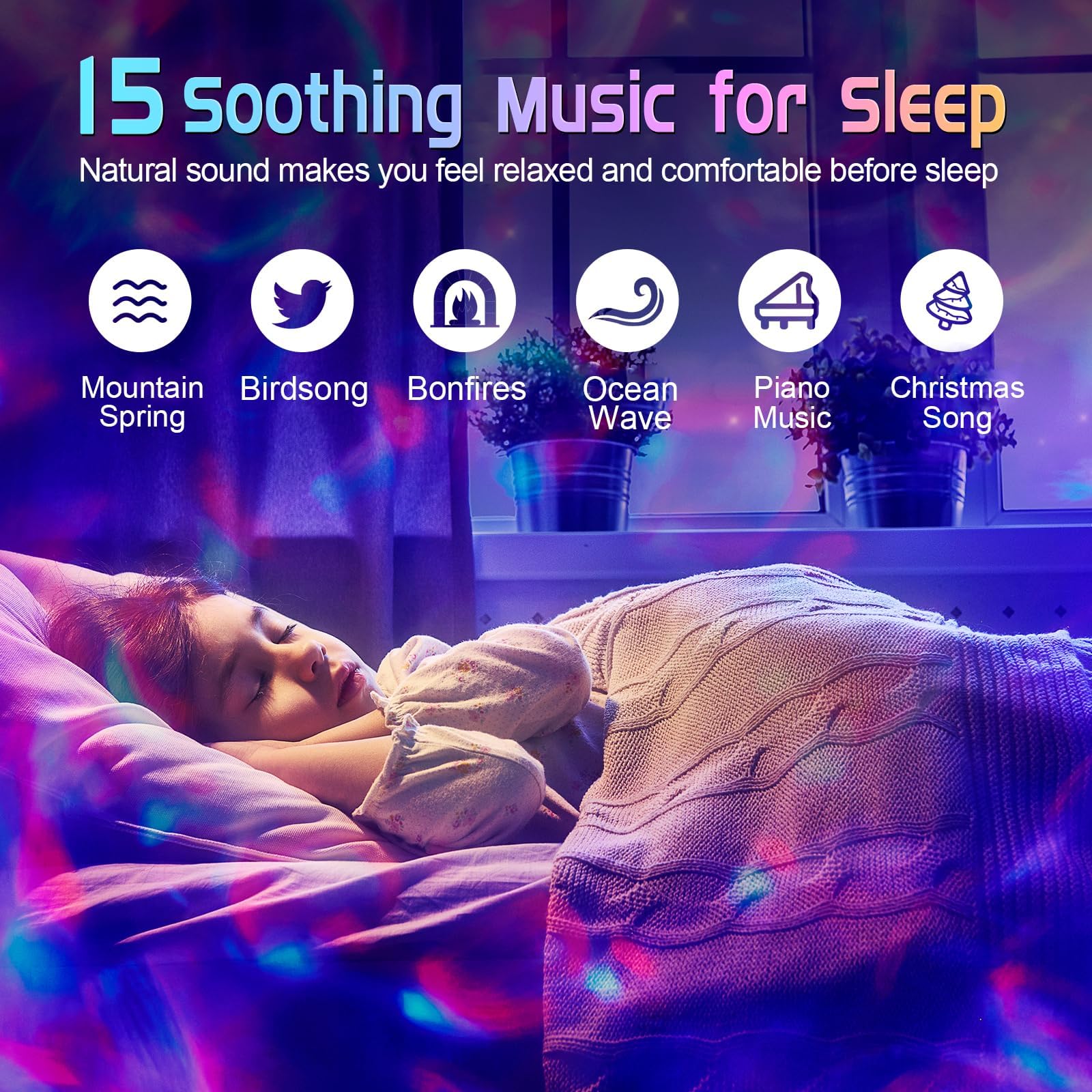 Birthday Gifts Galaxy Projector With 20 Lighting Modes, Hifi Bluetooth Speaker & White Noise - Remote & Timer Controlled Gift Fo