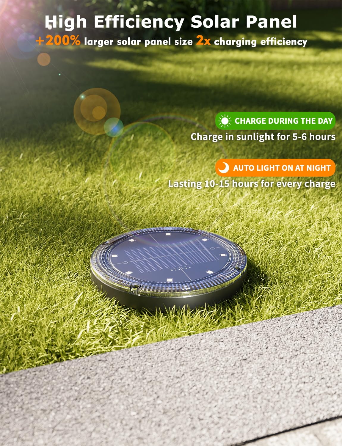 Color Changing Solar Ground Lights With 33Ft Long Distance Remote Control - Flat Solar Lights Outdoor Waterproof - Pathway Light