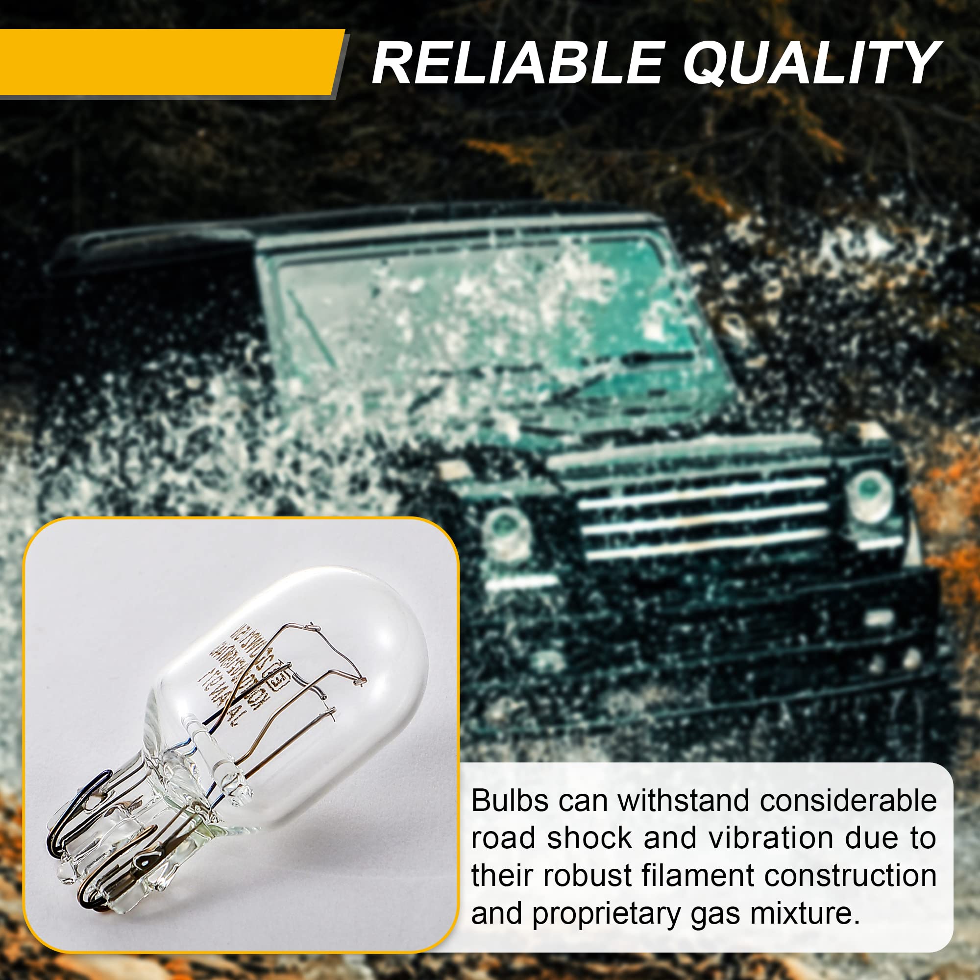 Meonum 7443 Brake Light Bulb - T20 1891, Yellow, 0.79in x 1.69in, 10 Pcs for Cars, Trucks, DR