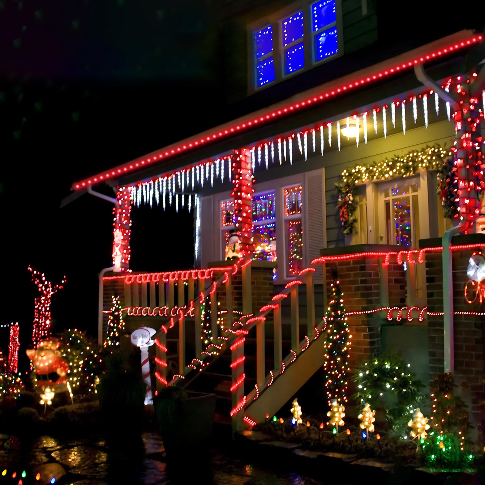 50Ft Led Rope Lights Outdoor, 360 Led Connectable And Flexible Tube Lights With 8 Modes, Waterproof Led Rope Lighting For Garden, Patio, Pool, Bedroom, Party, Indoor Outdoor Christmas Decoration (Red)