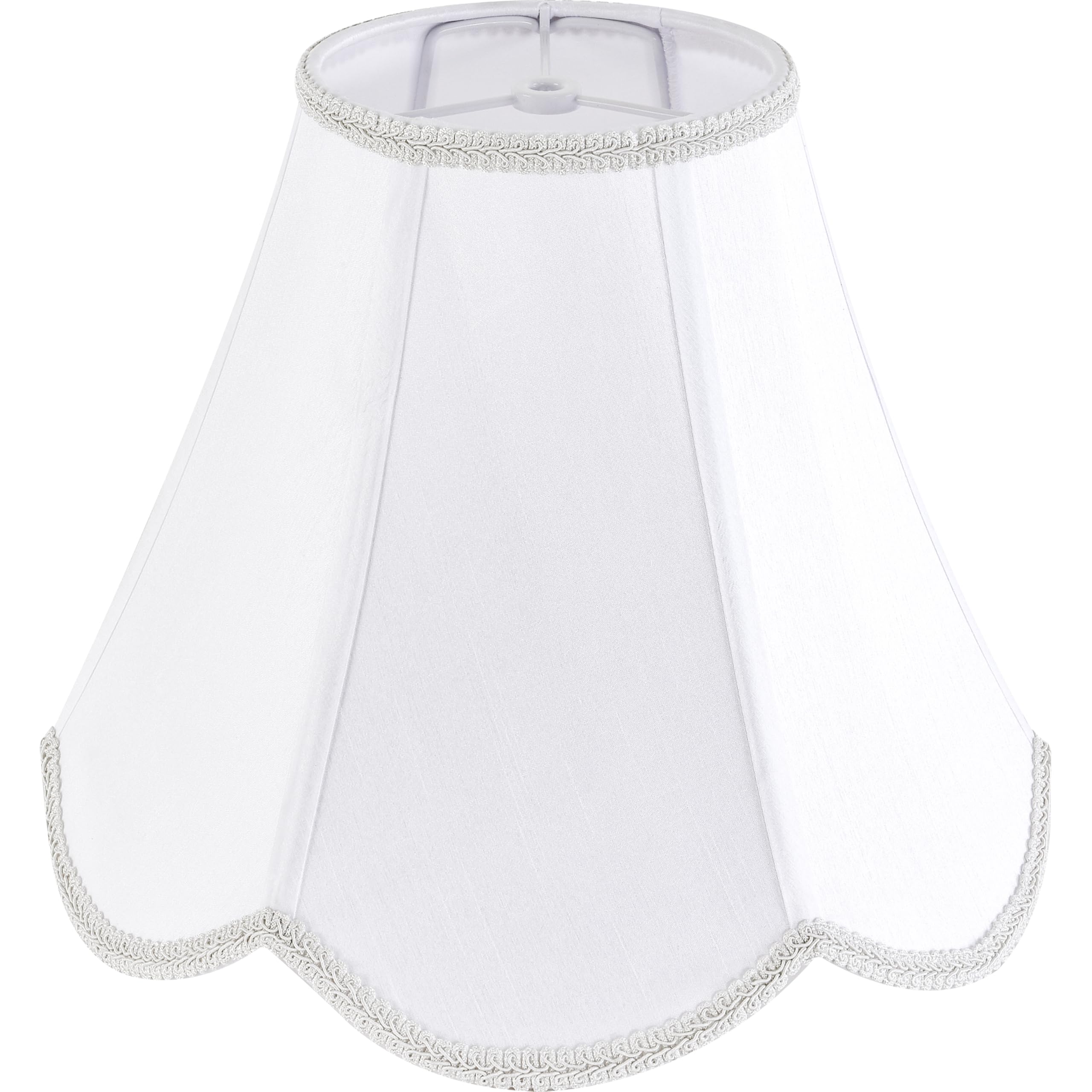 GO&SO White Lamp Shade Medium Scalloped Lamp Shades,6''Top x 13''Bottom x 10.6''Vertical Height,Replacement Lampshades for Table