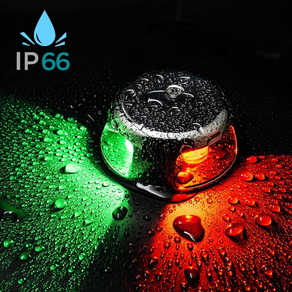 Young Marine Bi-Color Bow Light, Red and Green LED for Boat, Pontoon, Yacht
