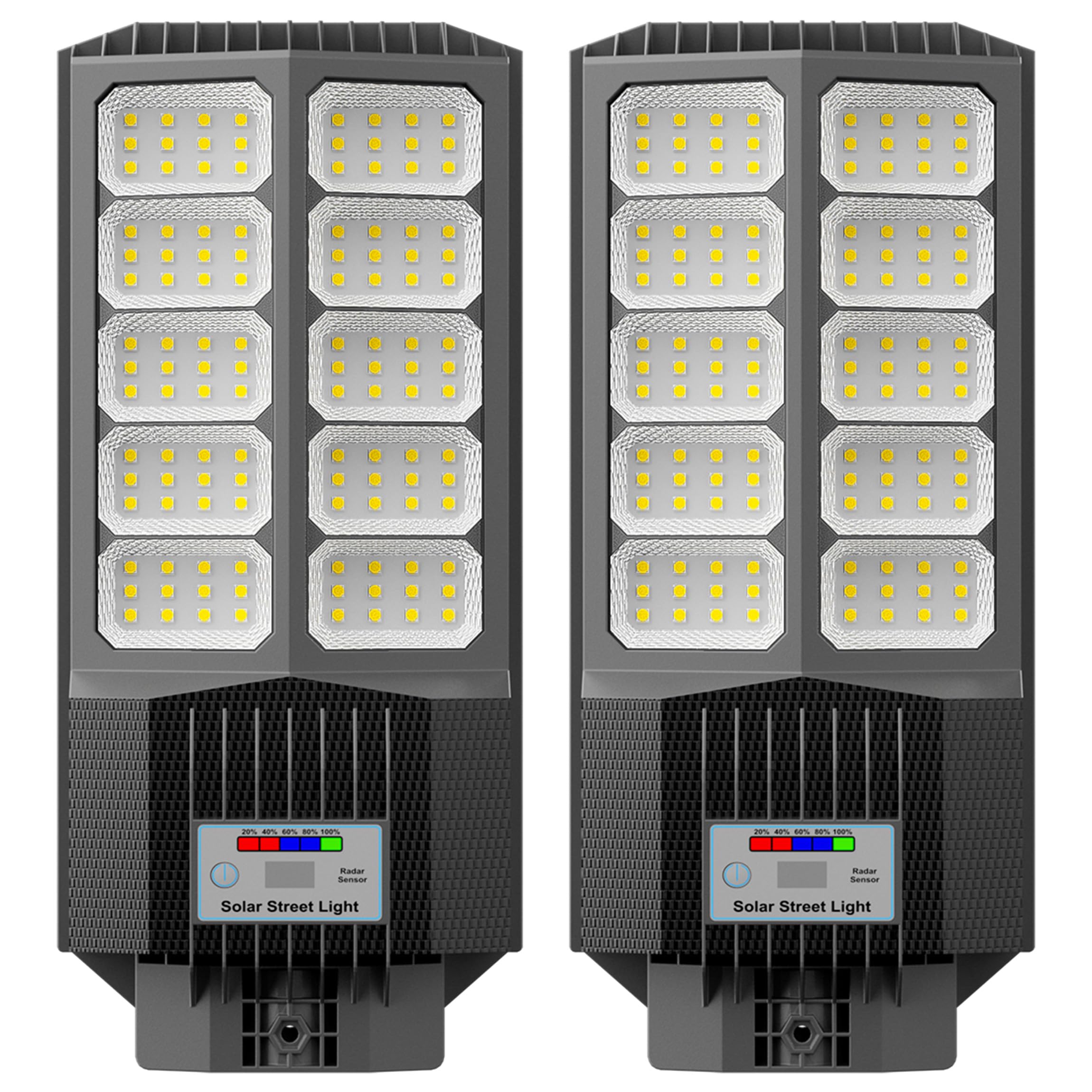 Jadisi Solar Street Light  Dusk-to-Dawn Waterproof LED Solar Street Lights Outdoor with Pole Mount 9000W IP67 7000K  High Lumen Outdoor Lighting for Driveway  Farm  Street & Parking