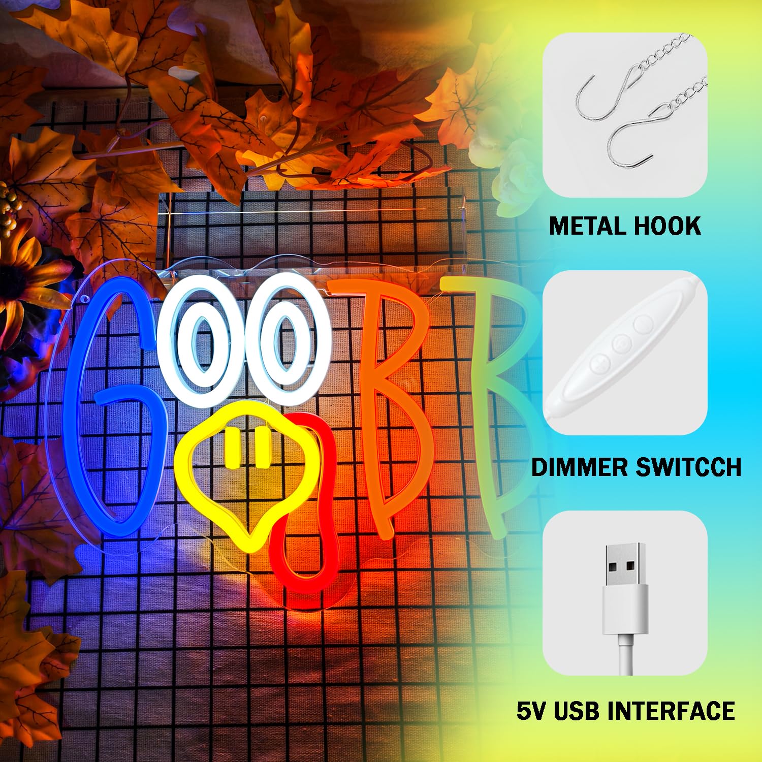 Turkey Neon Sign Thanksgiving Neon Sign For Wall Decor Dimmable Turkey Led Lights Gobble Neon Light Up Sign For Door Wall Art Window Home Party