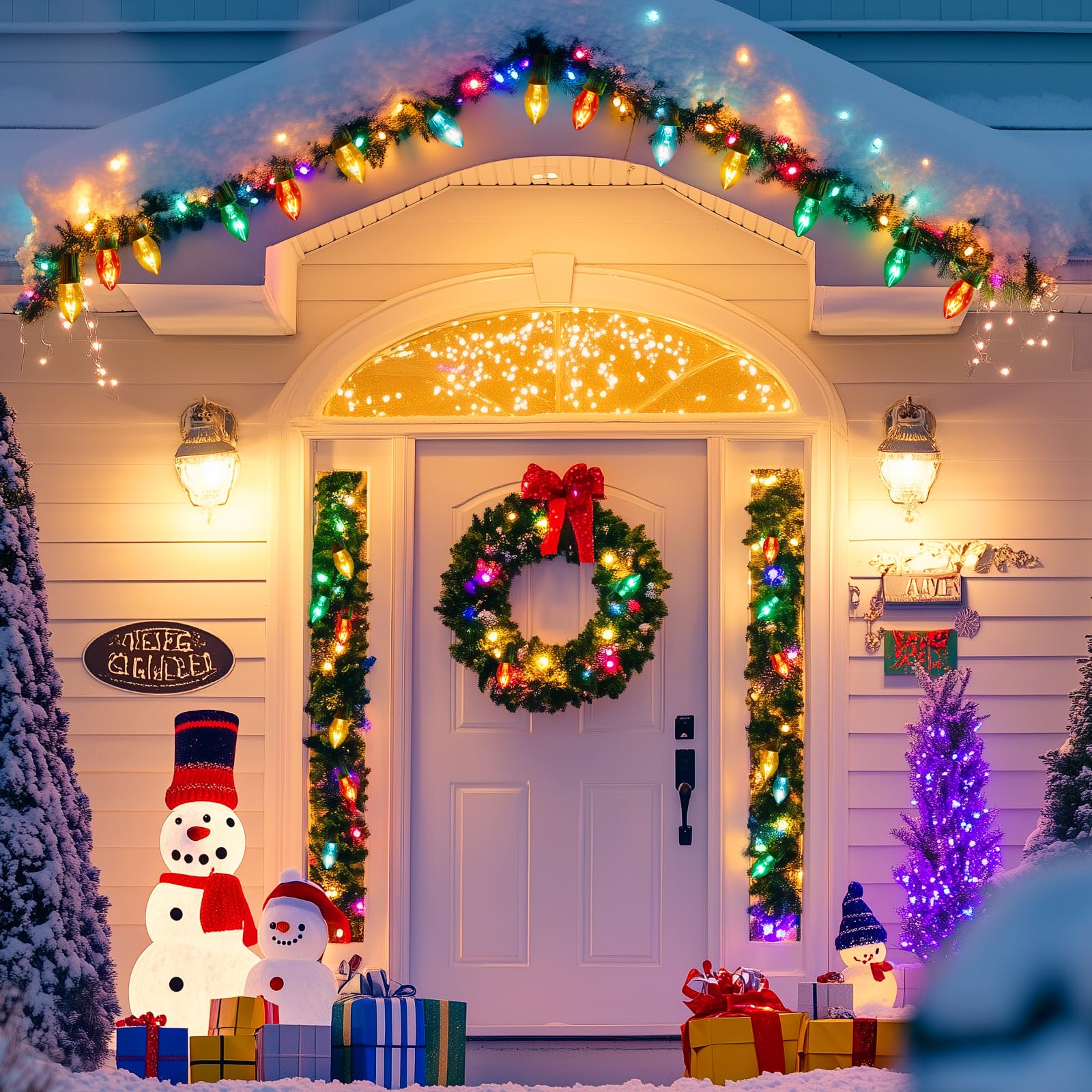 Minetom C7 Christmas Light Bulbs 50 Pack, Clear Incandescent, E12 Base, 5 Watt, Multi-Colored