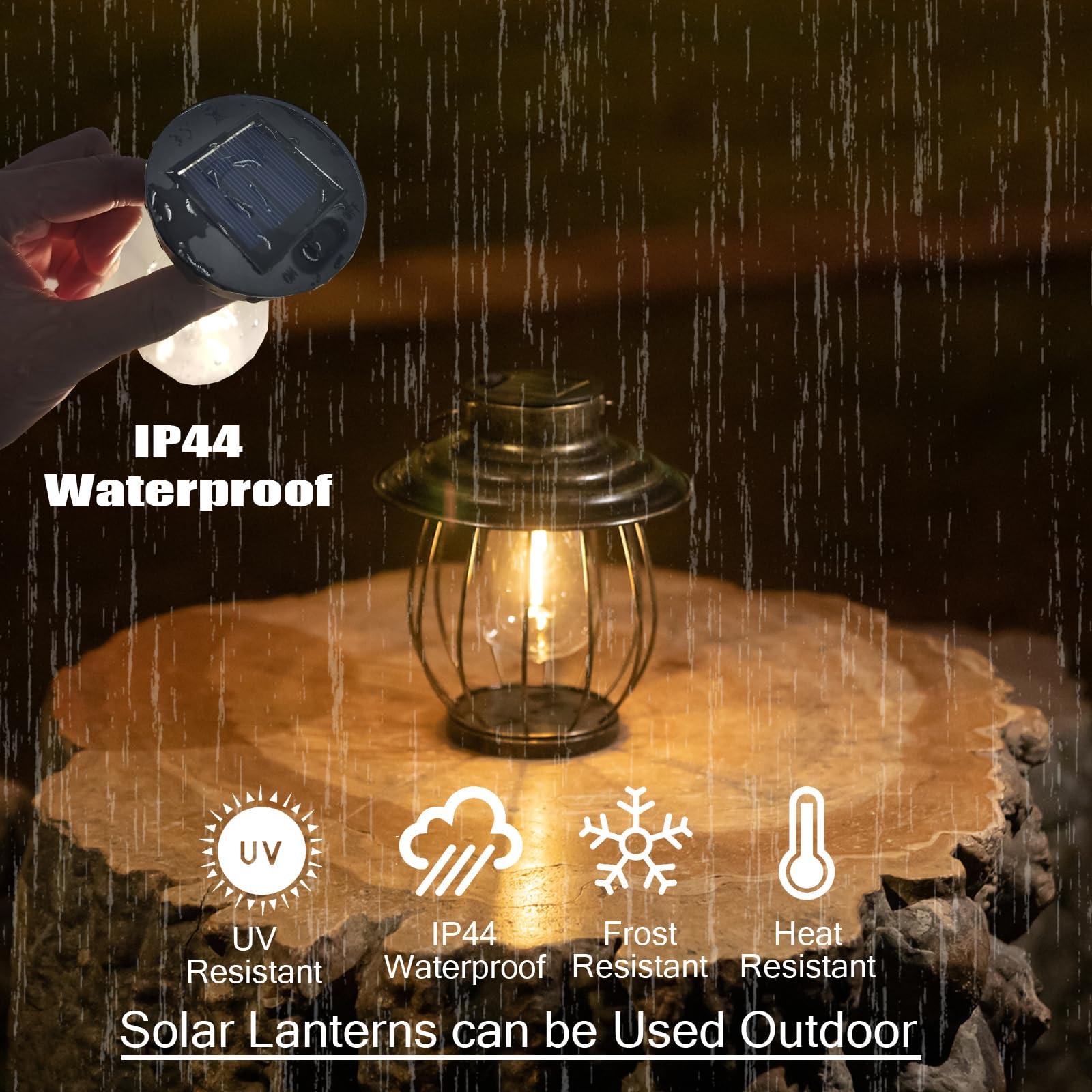 Xuwen Solar Lanterns Outdoor Waterproof - Bronze Metal Garden Decor With Sheep Hook