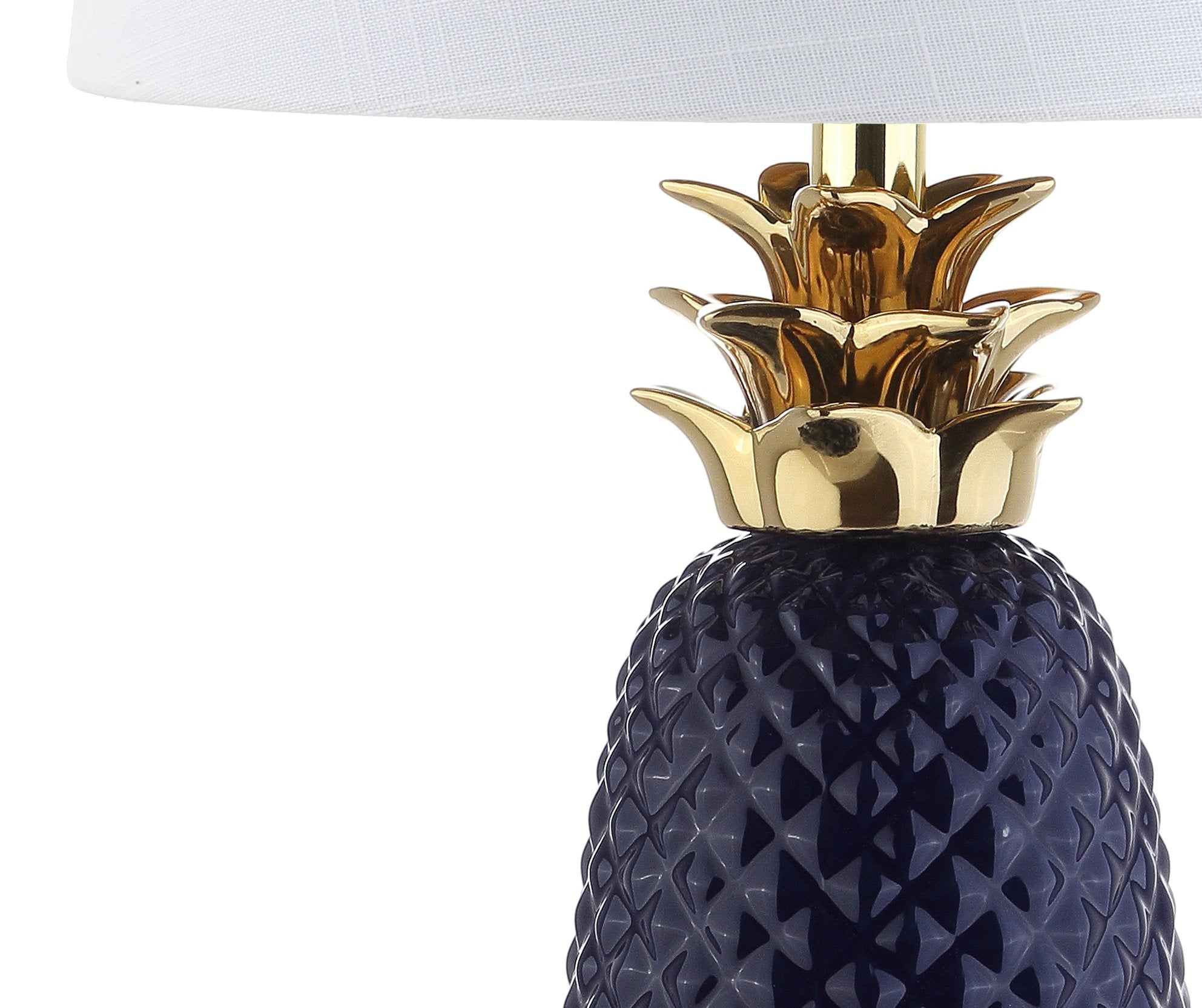 JONATHAN Y Ceramic LED Table Lamp, 23in Pineapple Design, Navy/Gold, Model JYL4019A, Ideal for Bedroom, Living Room, Office