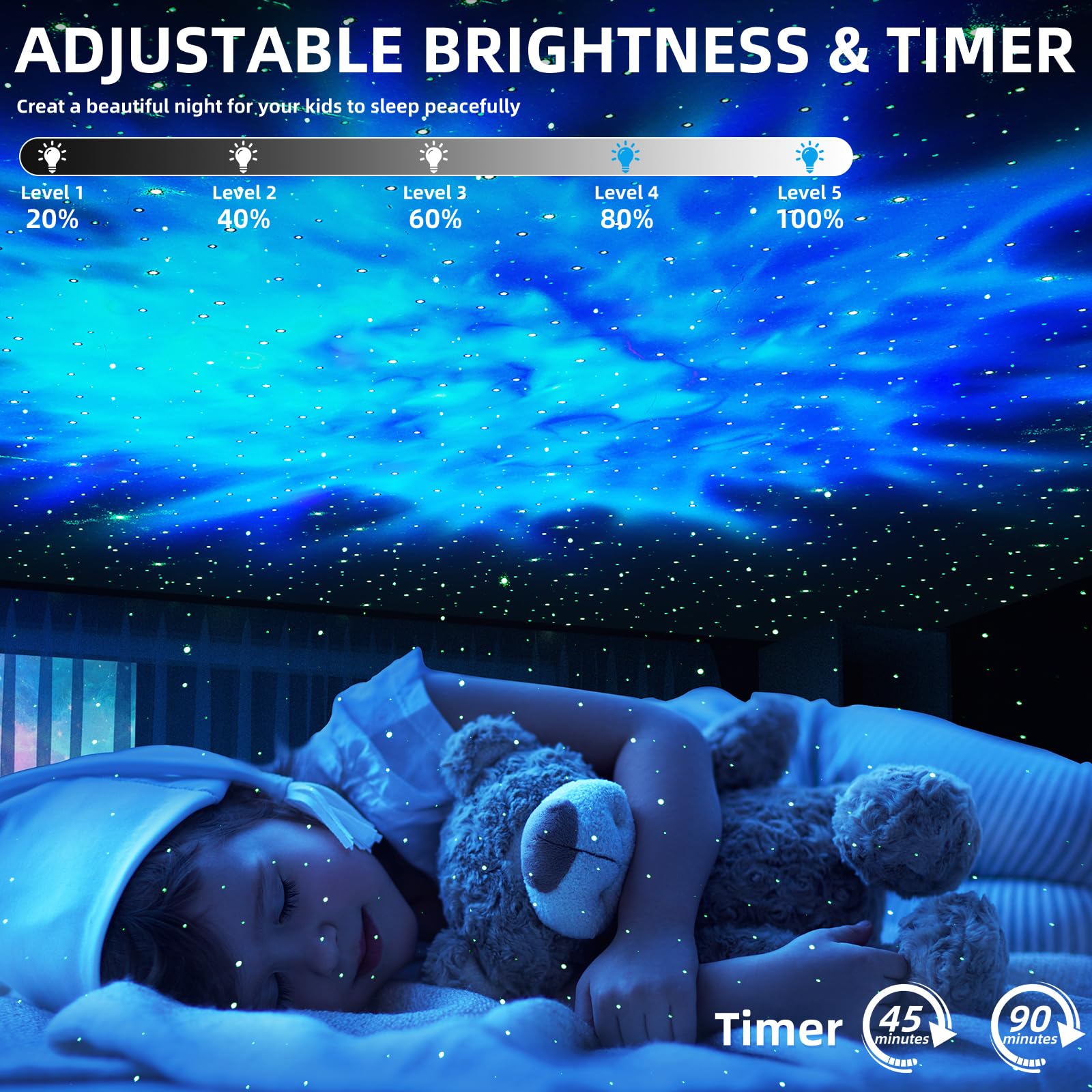 Galaxy Projector, Star Projector With Bluetooth Speaker, Led Night Light With Timer And Remote, For Christmas & Birthdays, Gifts For Adults, Teens