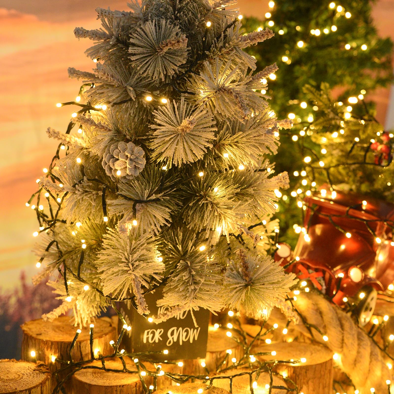 Lycklig Cluster Lights 2000 LED Fairy Lights Warm White 147FT with Remote & Timer, 8 Modes, Plug-in for Indoor/Outdoor Decorations