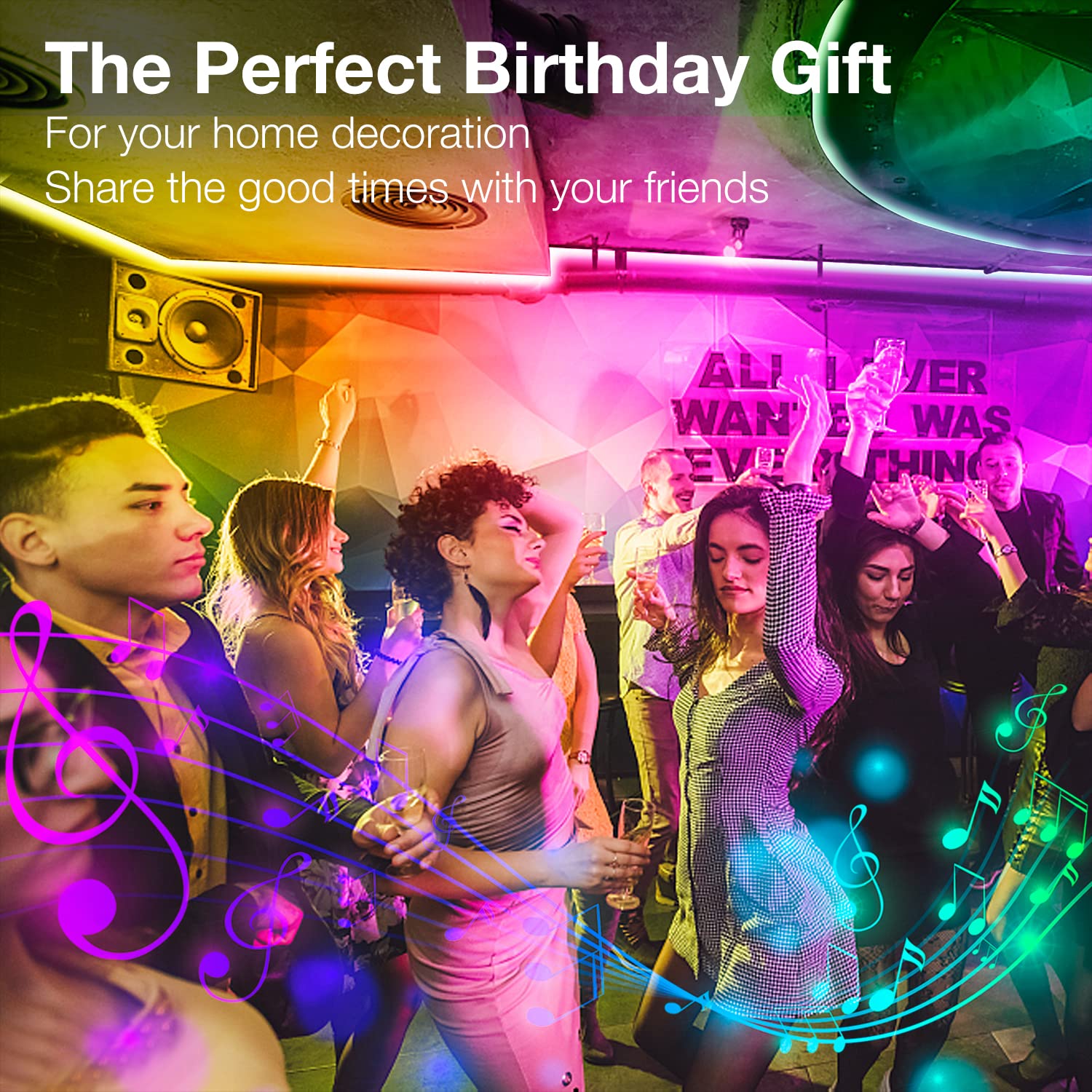 Daybetter Led Strip Lights 200Ft Smart App Control Multicolor, Music Sync, 2 Rolls Of 100Ft For Home Decor And Parties