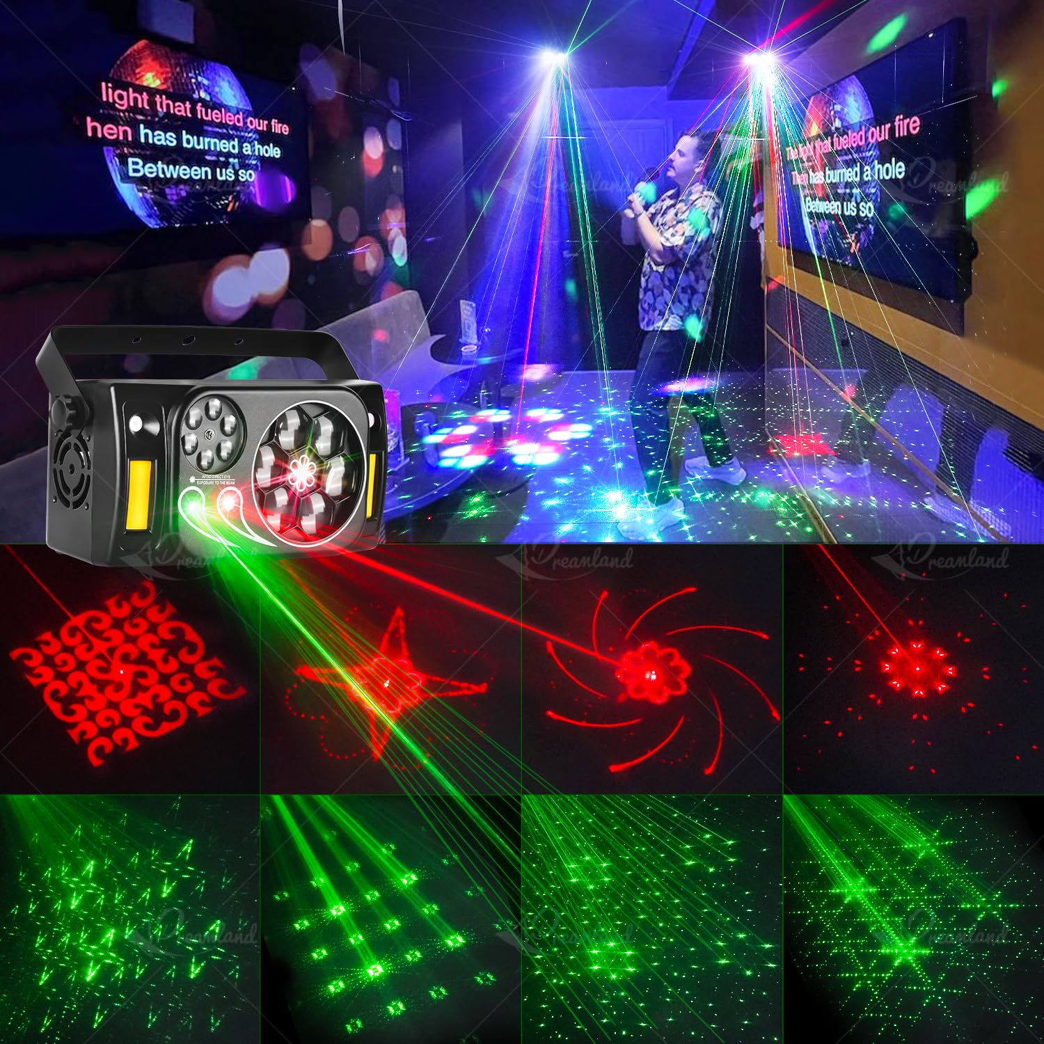 Dreamland Disco Ball DJ Light, Sound Activated with Remote Control, Model BL-01, Color: Bee Eyes