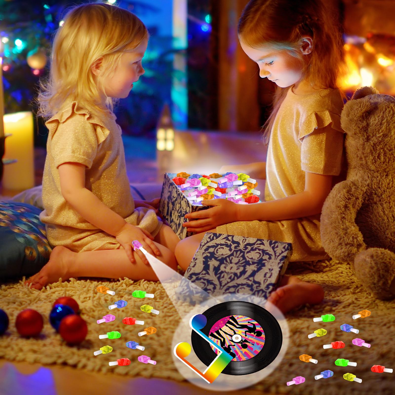36Pcs 1970S Disco Retro Led Finger Lights 70S Party Favors Glow In The Dark Light Up Finger Lights Y2K Themed Toys Bulk For Kids Birthday Party Goodie Bag Stuffer Birthday Gifts Classroom Prize
