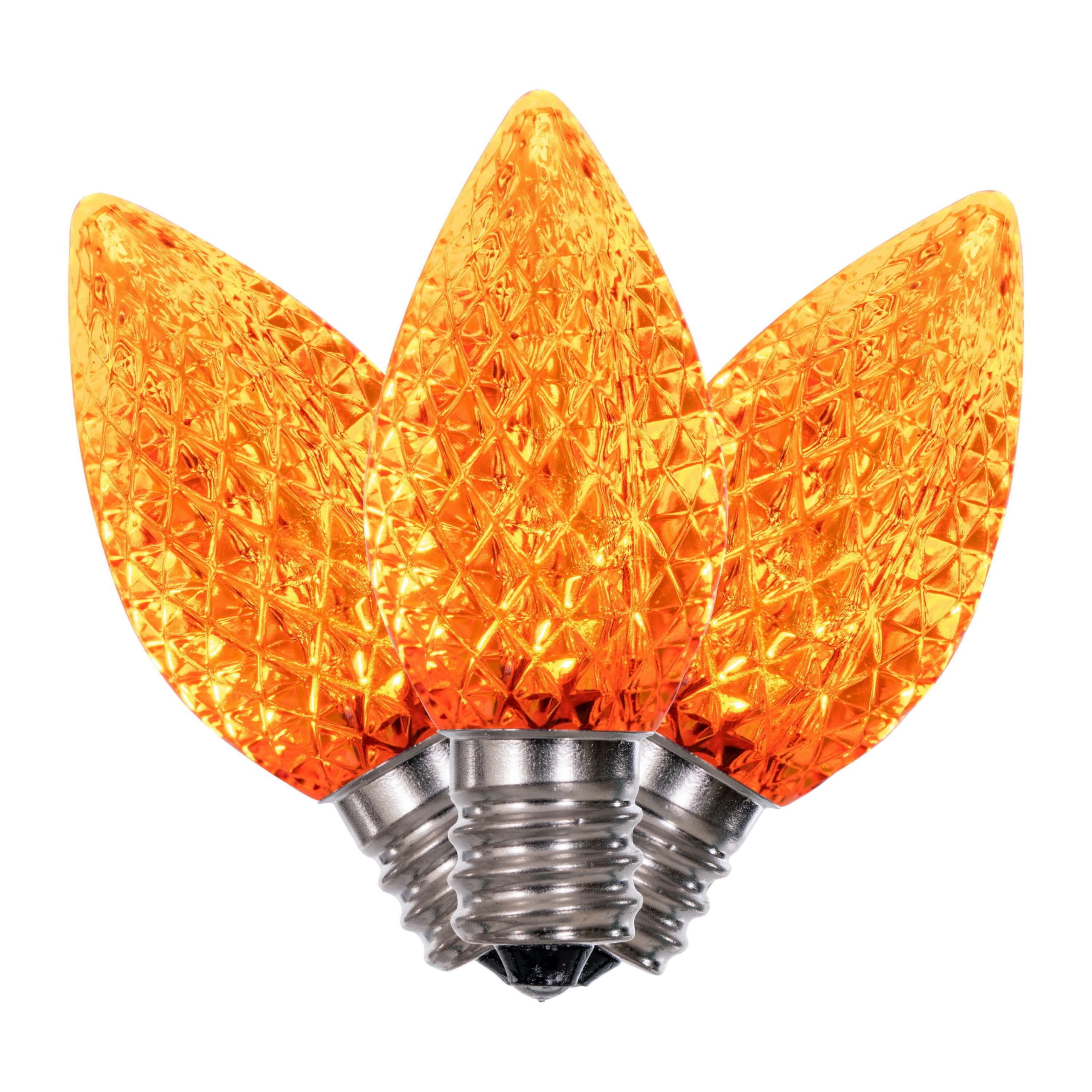 Vickerman C7 LED Orange Faceted Replacement Bulb, Package of 25