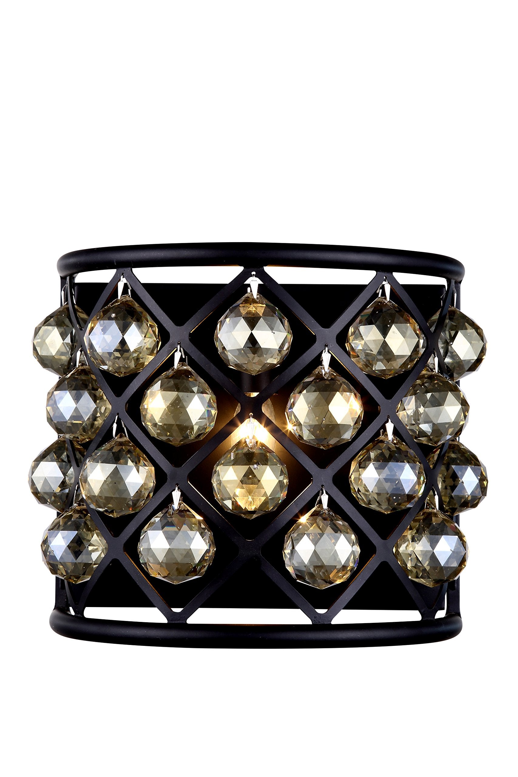 Elegant Lighting 1-Light Wall Sconce, 11.5in x 10.5in, Mocha Brown Finish, Crystal, Model 1214W11MB/RC