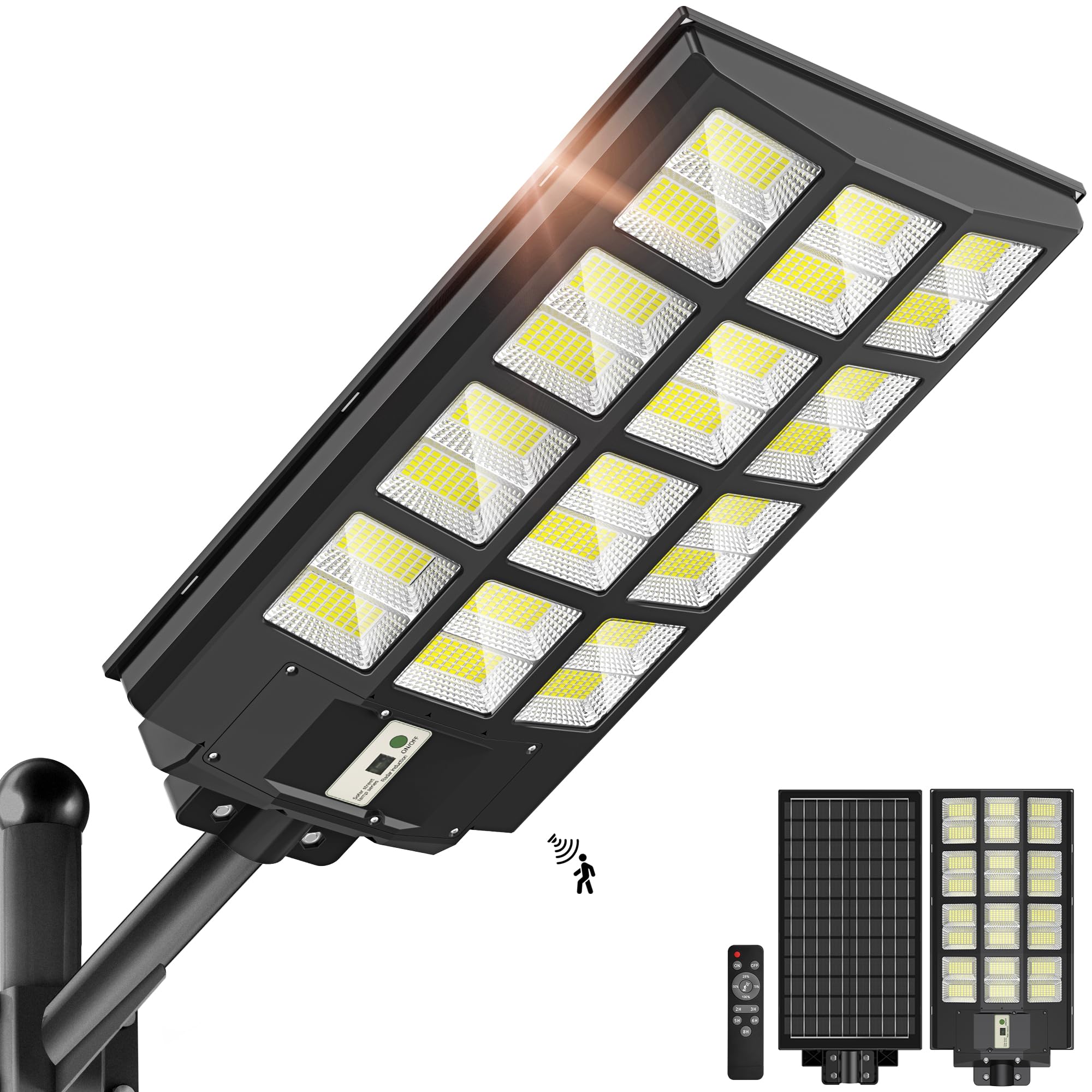 OKPRO 6000W Solar Street Lights Outdoor - 7000K Solar Lights Outdoor Waterproof Dusk to Dawn, Commercial Solar Parking Lot Light