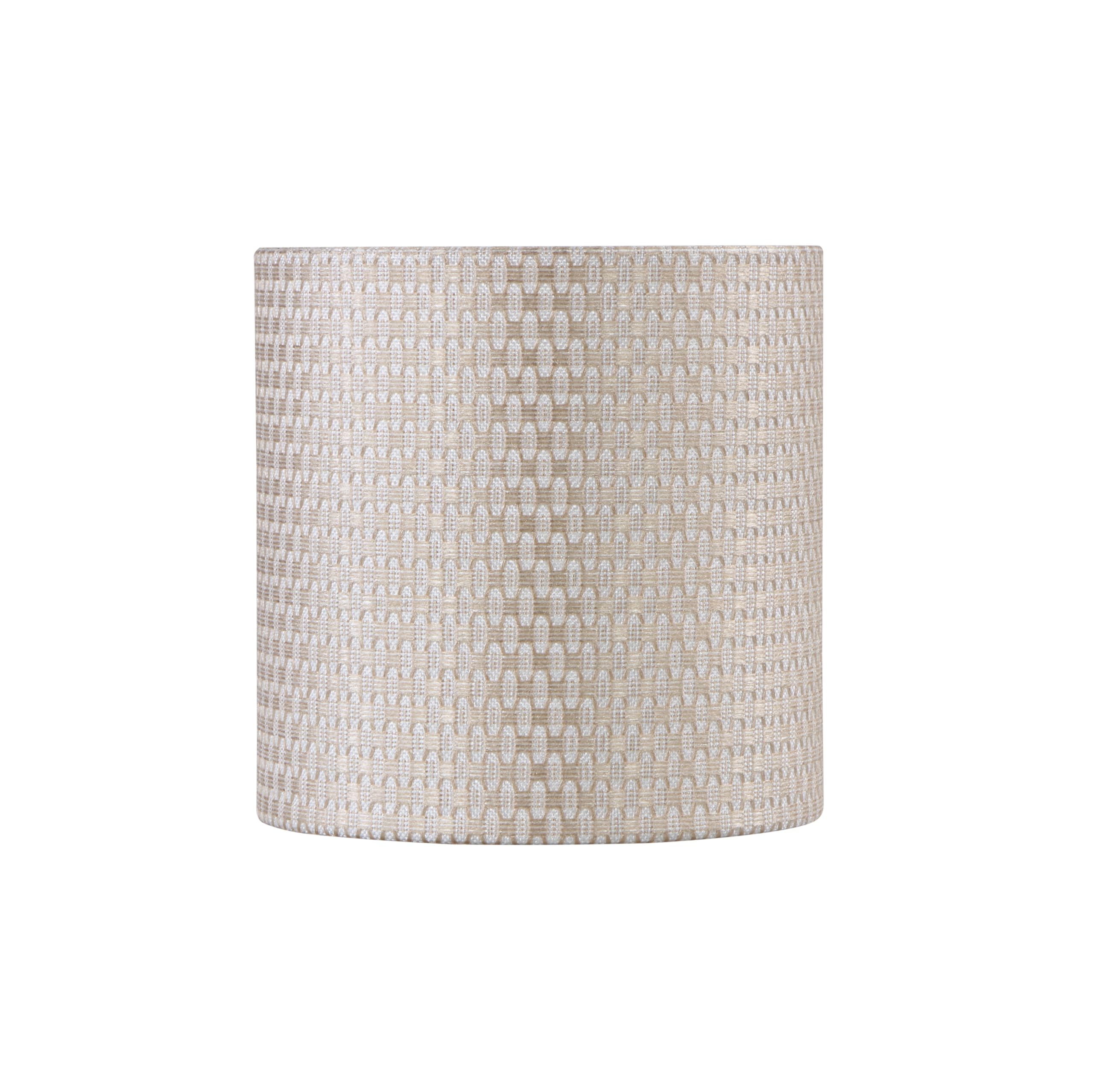 Aspen Creative Drum Lamp Shade, 8in x 8in x 8in, Rattan, White & Gold, Model 31611