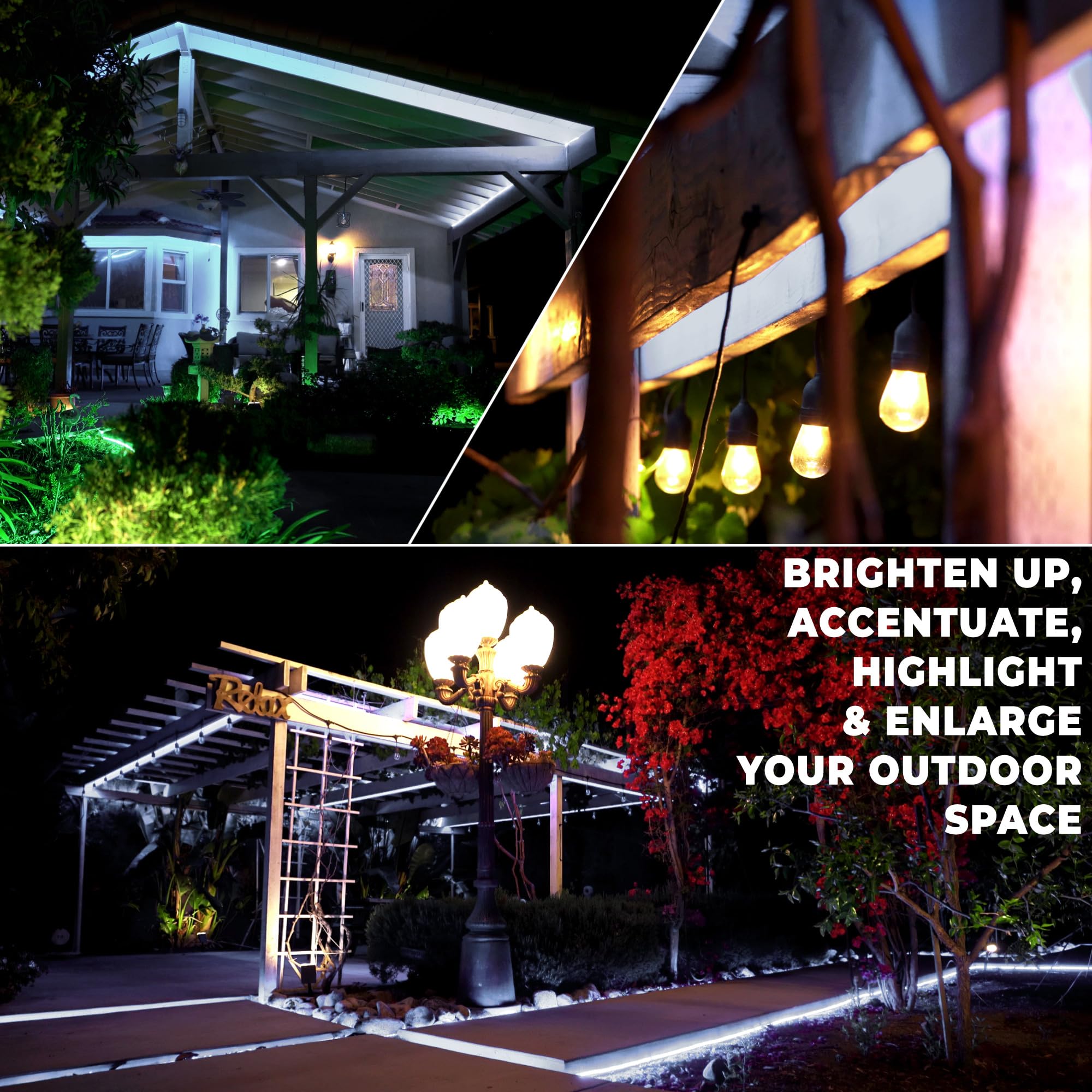 Wyzworks 216Leds, 20Ft Led Rope Light, Connectable Waterproof Permanent Outdoor Clear Pvc Tube, Etl Certified, Christmas Trees Holiday Decorative Landscape Backyard Patio Accent Lighting - Cool White