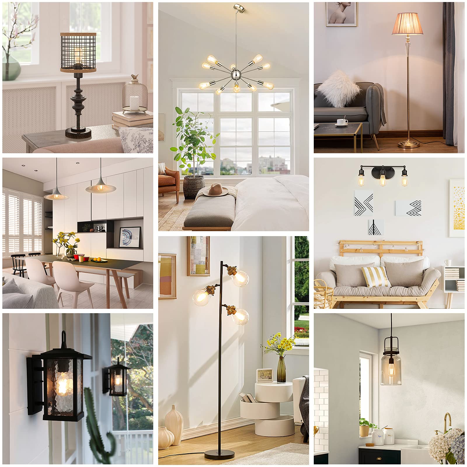 Maxvolador 12-Pack Dimmable Vintage Led Edison Bulb 60W Equivalent, 6W 850Lumens Warm White 2700K St58 Antique Filament Light Bu