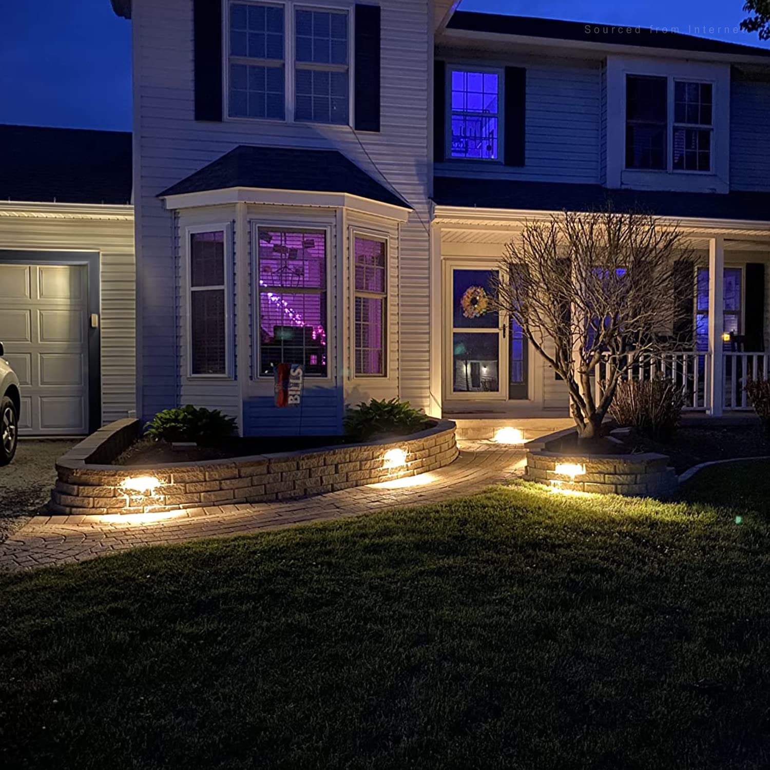LEONLITE 4 Inch 2W LED Retaining Wall Lights, Warm White, Die-Casted Aluminum, Model 59932, Low Voltage Hardscape Lighting