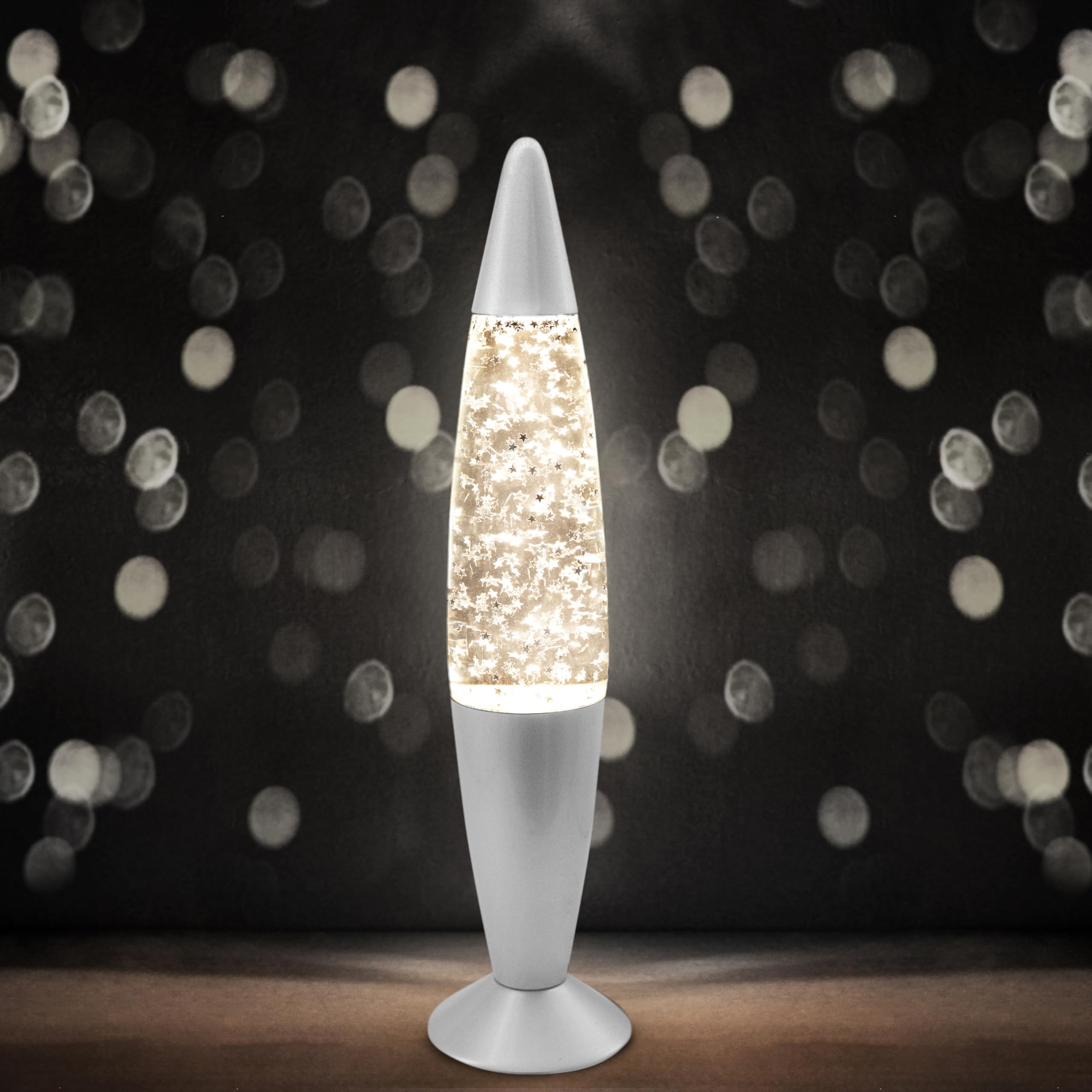 Jambo Glitter Lamp - 16-Inch Silver Star, Aluminum, Model 55000, Liquid Motion, Perfect for Holiday Gifts