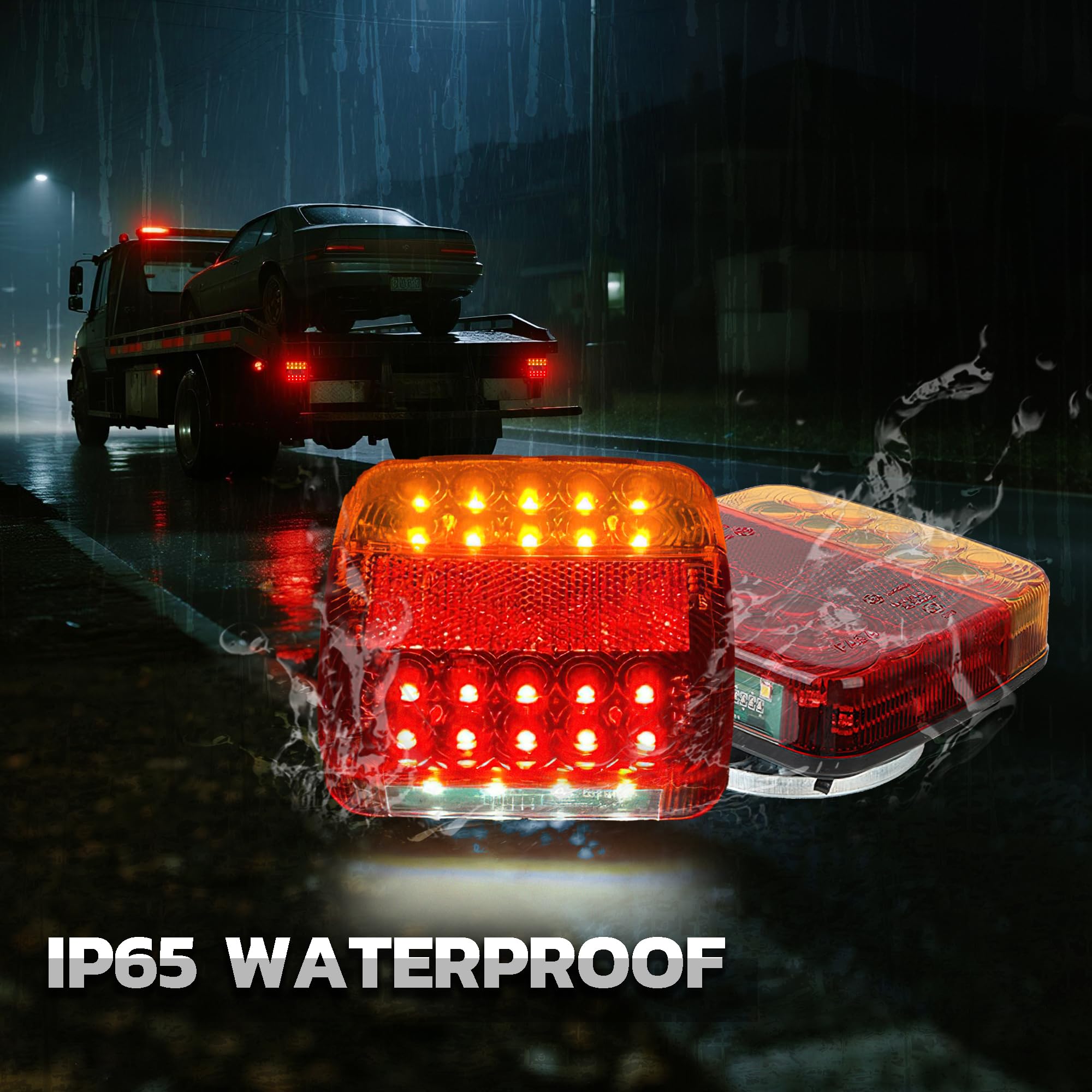 MEDAMOC Wireless Trailer Lights Magnetic, Car LED Magnetic Wireless Towing Tail Lights Waterproof Portable for Boat Truck Camper