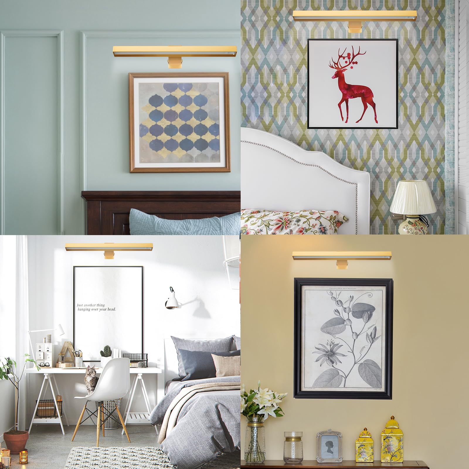 Vigmoj Rechargeable Picture Light,16In Metal Wireless Art Light Display Lamp With Remote,Dimmable And Timer Picture Lights For P