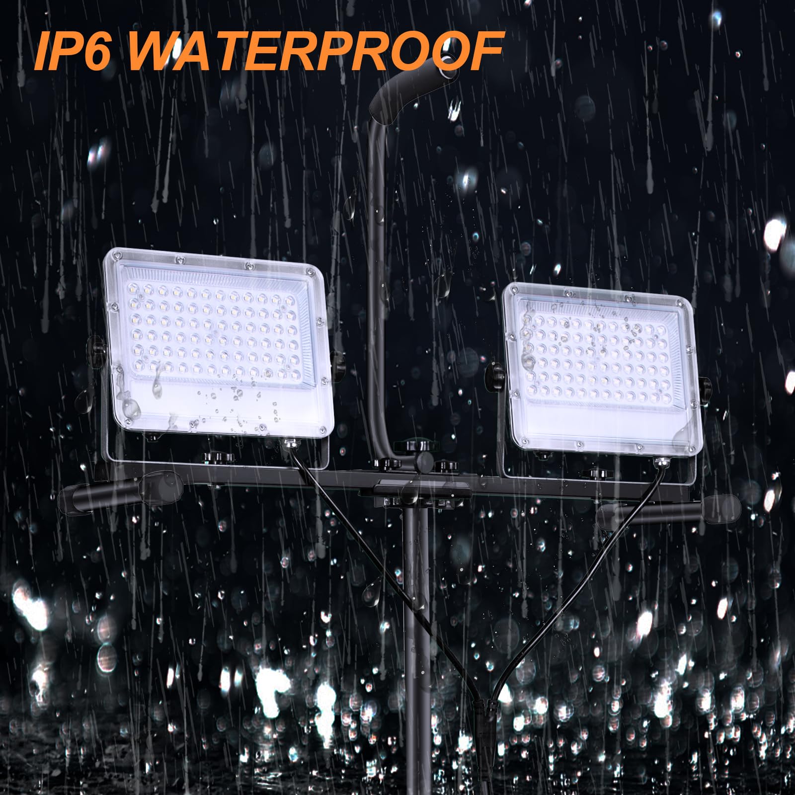 Work Lights 21000 Lumen Led Work Lights With Stand, Dual Head Led Work Light Waterproof Led Work Light 200W Led Work Lights Port