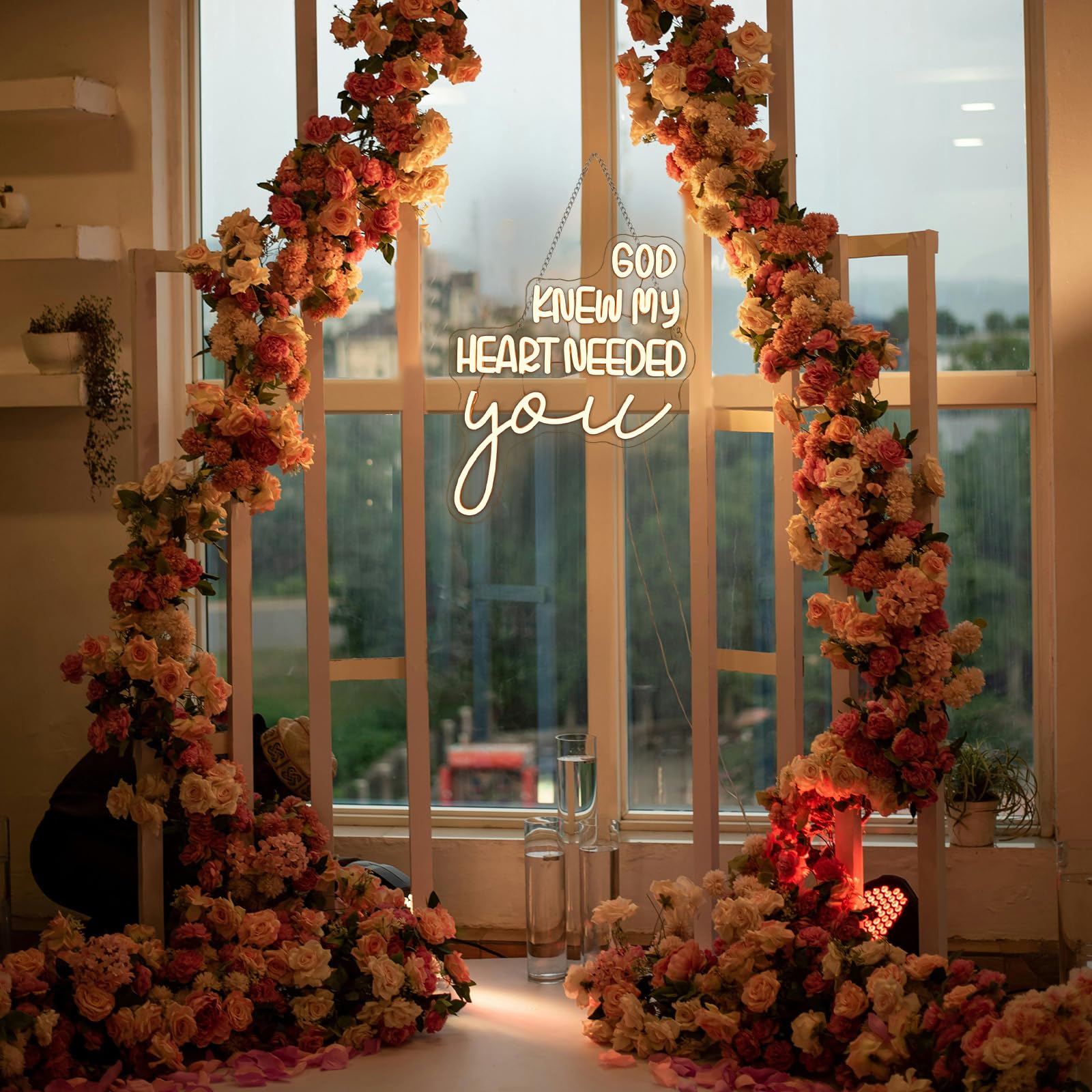 Horseneon God Knew My Heart Needed You Neon Sign Romantic Led Wall Decor For Bedrooms  Wedding Gifts  Anniversary Presents  Usb Powered Adjustable Brightness Inspirational Decor