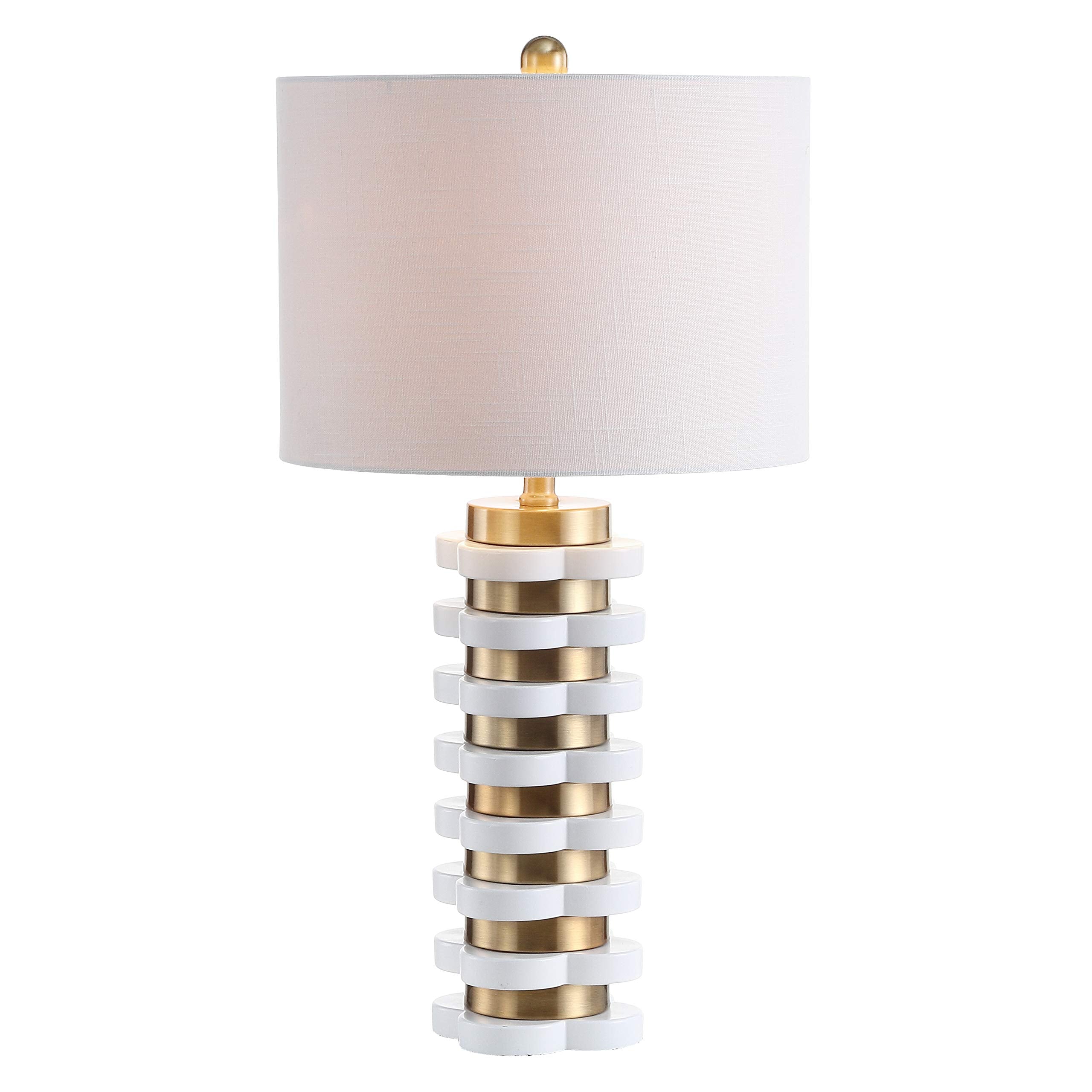JONATHAN Y Wellington LED Table Lamp, 26.5in Resin, Brass Gold, Model JYL1010A, Contemporary Design for Bedroom, Living Room, Office