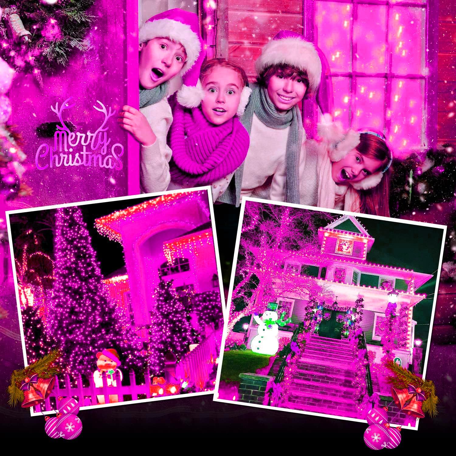 FULLBELL Cherry Blossom String Lights 100 LED 33 Feet Pink Flower Lights Indoor/Outdoor Decor Model FLEDSTL10M100D