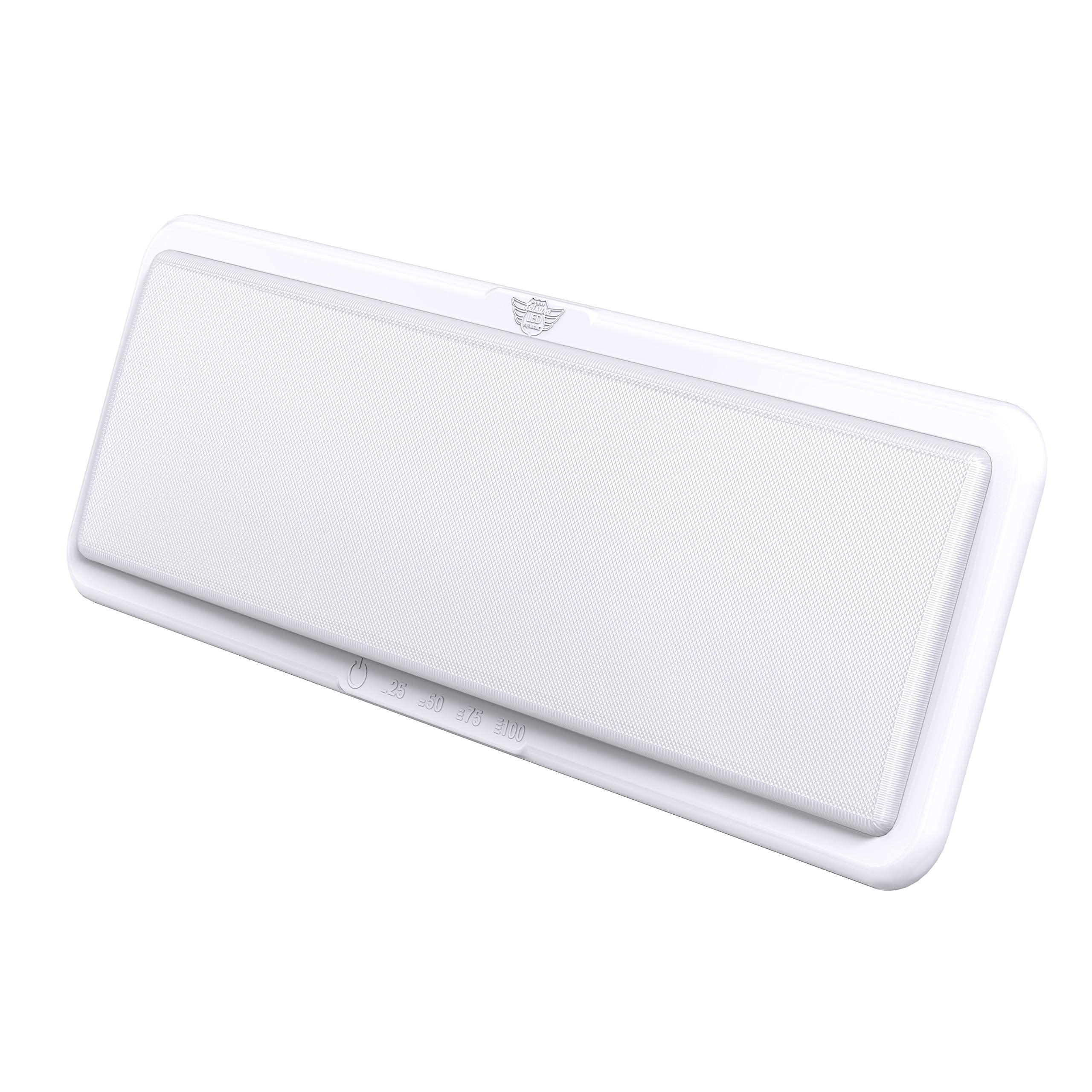 Leisure LED Ceiling Light Fixture - 1450 Lumen Touch Dimmer - 20inx6.5in - 2-Pack - Natural White 4000-4500K - Plastic