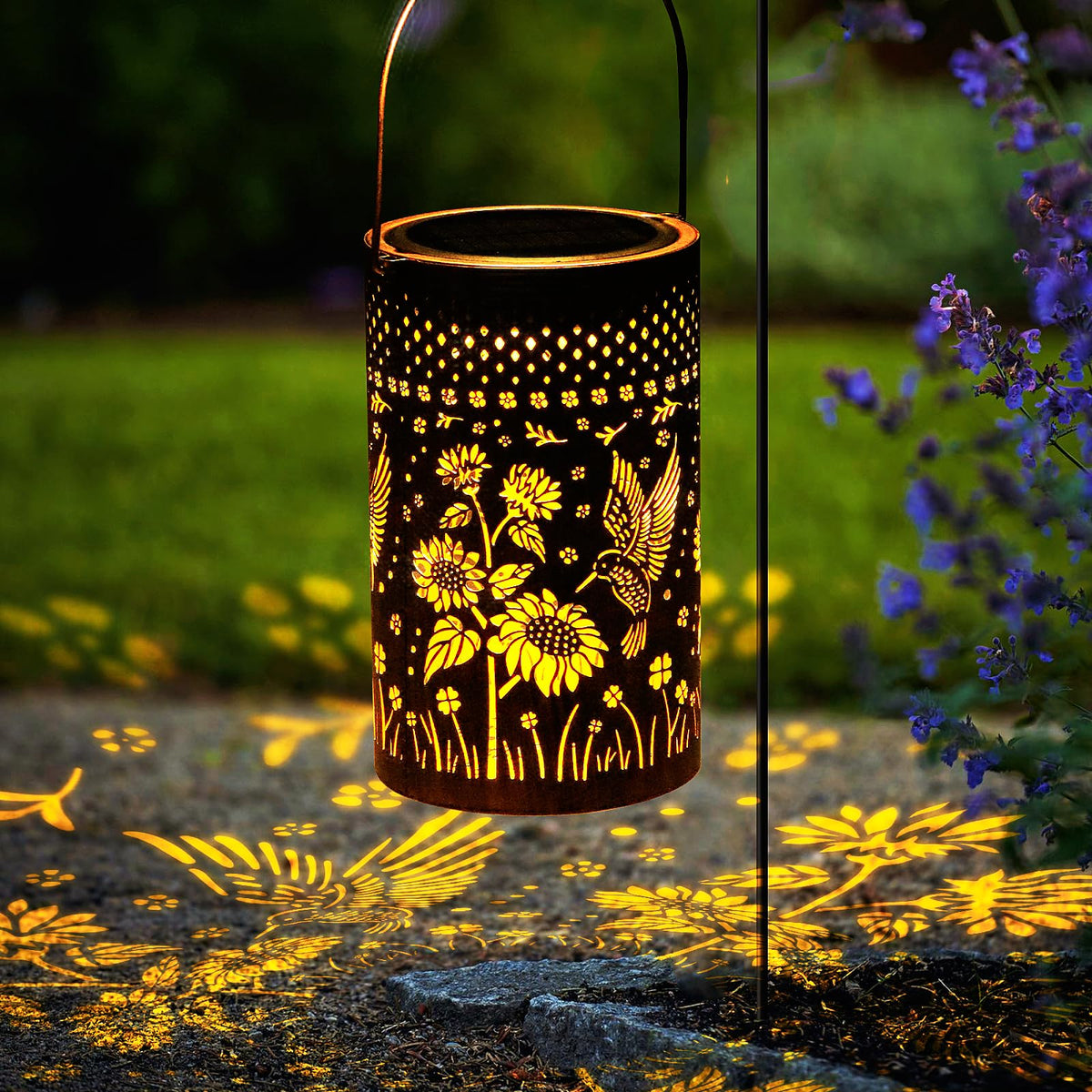 Goodea.Yard Solar Lanterns Outdoor Waterproof Gifts. Hummingbird Sunflower Garden Decor, Best Gifts For Mom Women Grandmom, Hang