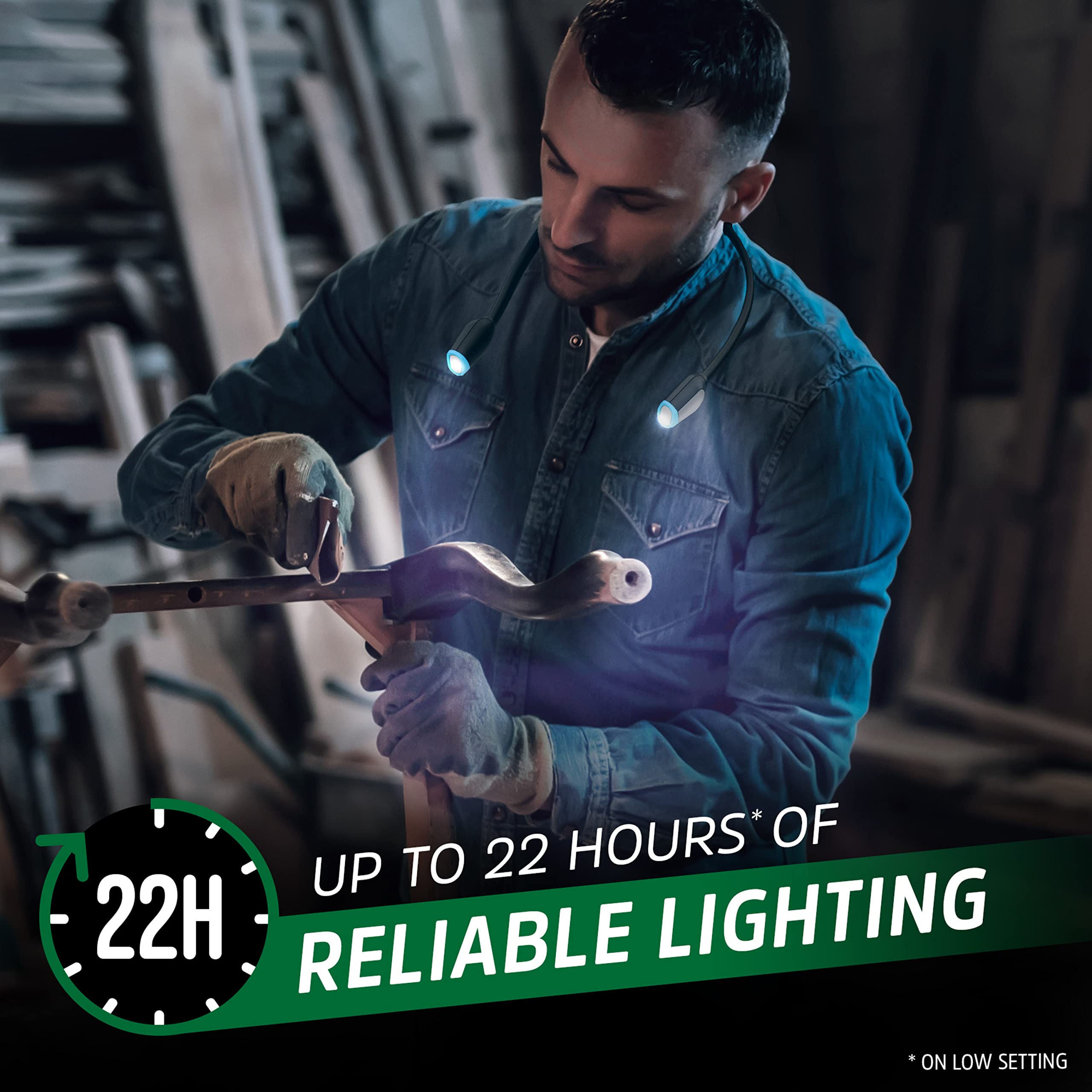 Energizer Led Rechargeable Black (Neck Light) Flex, Book Light For Reading In Bed, 3 Brightness Levels & Dimming Feature, Bendab