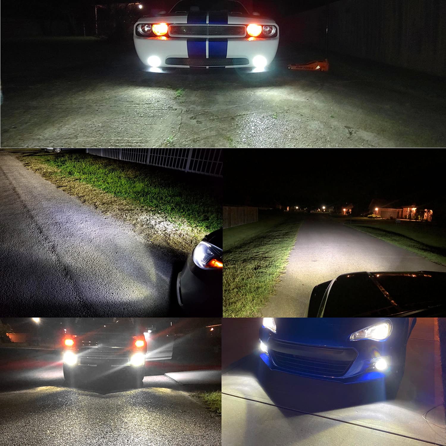 Alla Lighting LED Fog Light Bulbs 3800lm H10 9145 PY20D 6000K Xenon White Model ETI-56 SMD