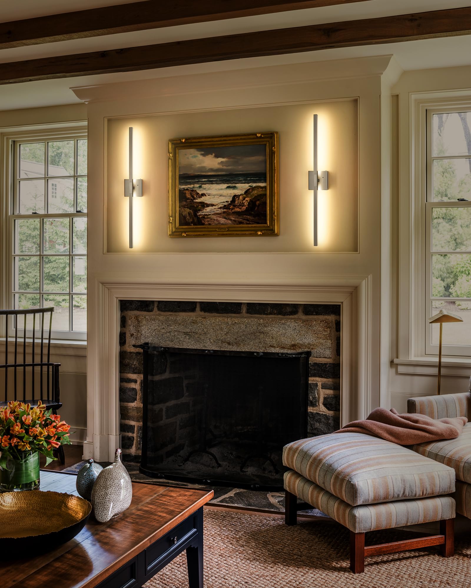 Battery Operated Wall Sconce Set Of 2, Wireless Rechargeable Wall Sconces With Remote Control, 3000K/4500K/6000K Dimmable Modern