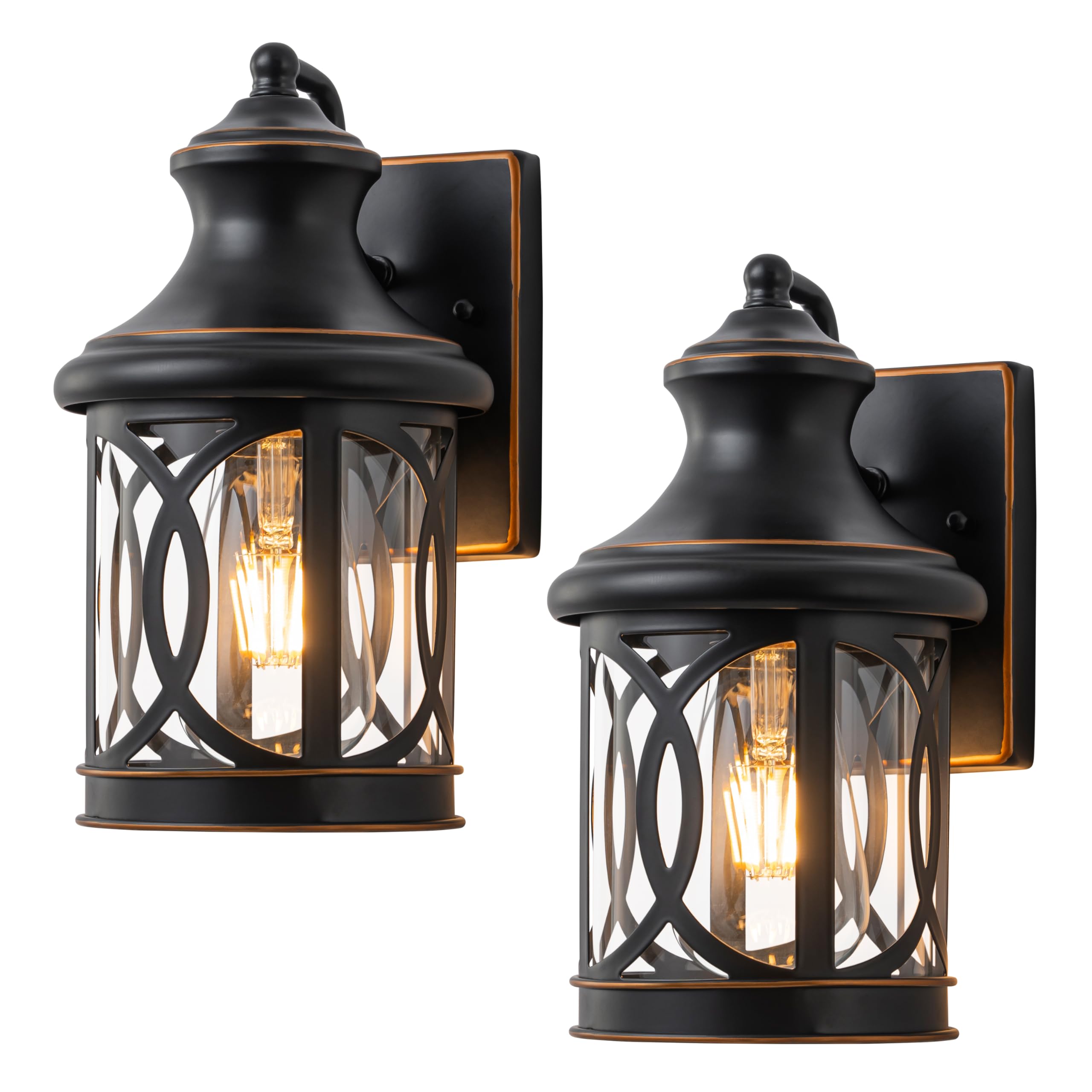 Laplusbelle 2-Pack Outdoor Wall Lights, Porch Lights, Waterproof Outdoor Wall Sconce, Exterior Light Fixture Oil-Rubbed Bronze F