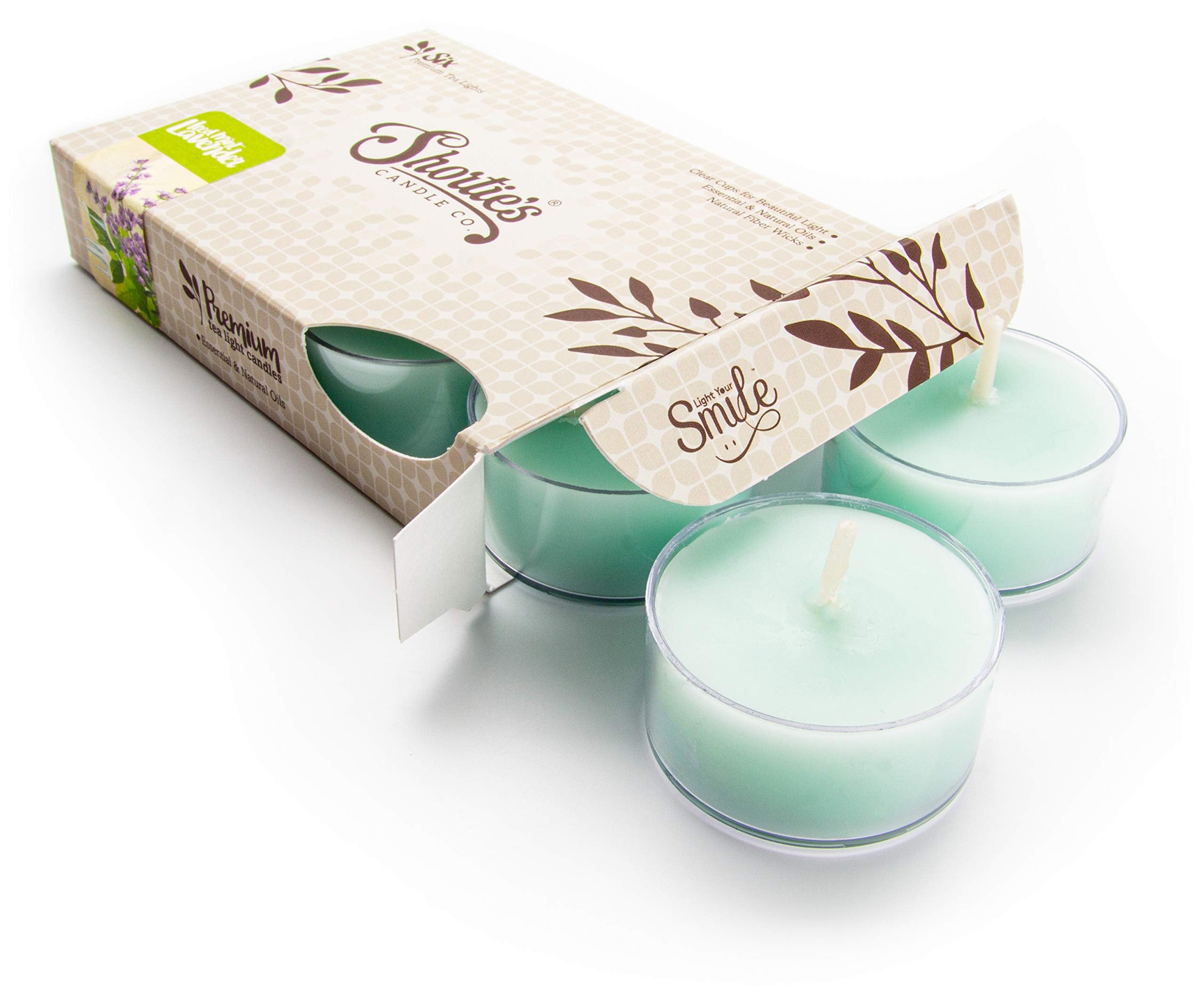 Iced Mint Lavender Premium Tealight Candles - Highly Scented with Essential & Natural Oils - 6 Mint Tea Lights - Beautiful Candlelight - Made in The USA - Fresh & Clean Collection