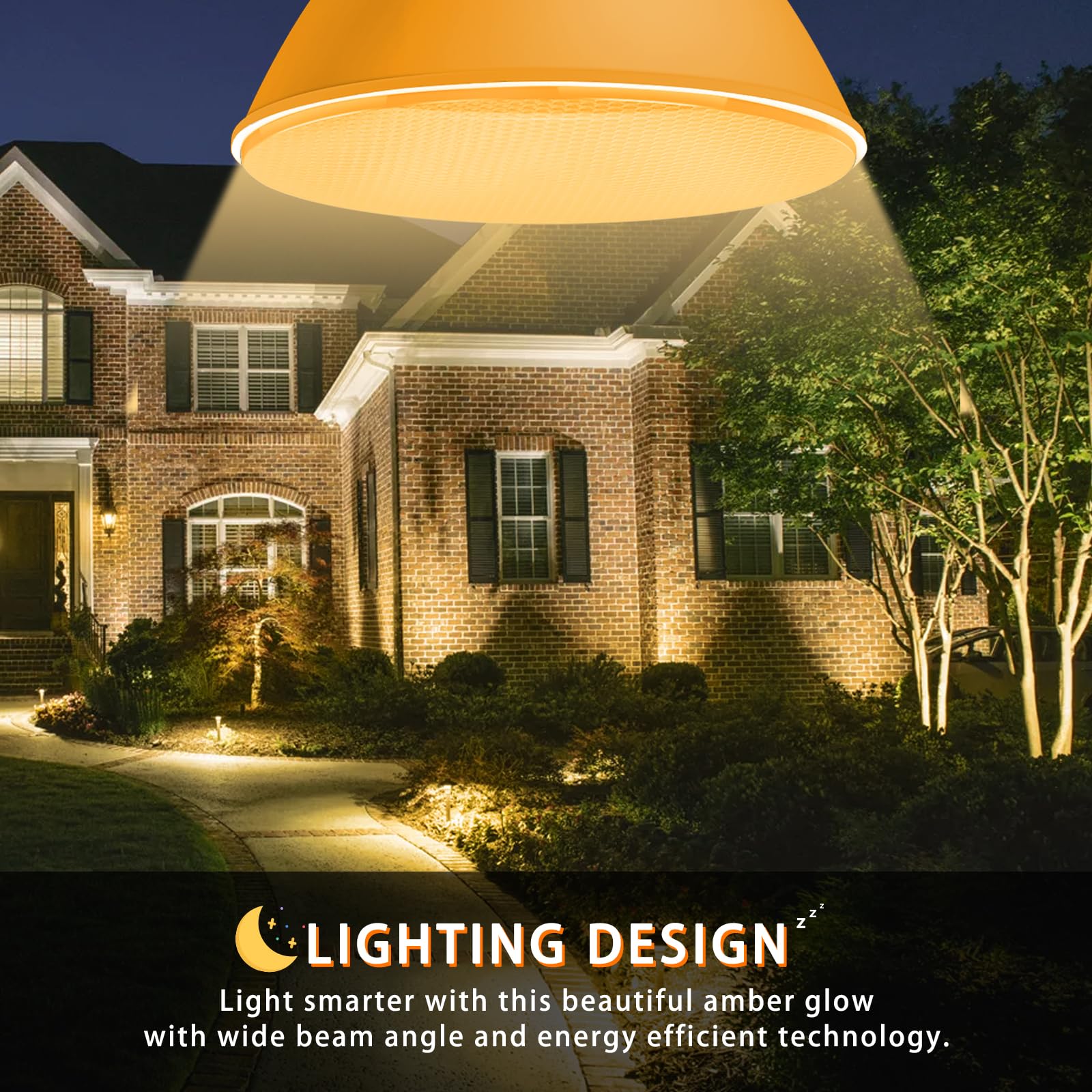 Gonhom Par38 Bug Flood Light Bulbs Outdoor,4 Pack-Dimmable,Bug Lights For Outside,20W Replace Up To 200W,Amber Yellow Light Bulb