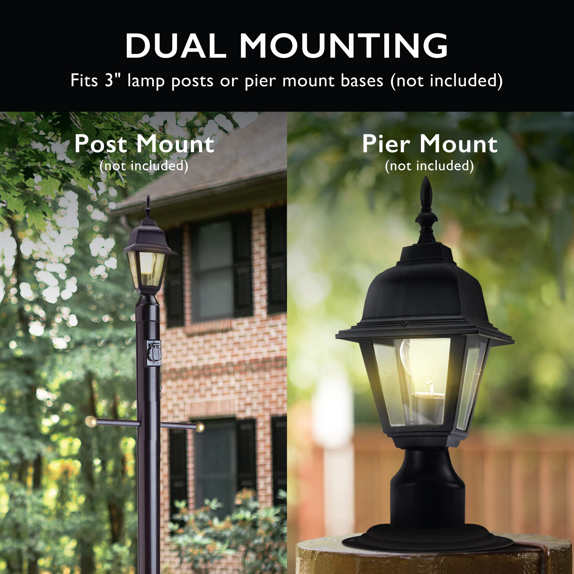 Maple Street Outdoor Post Light With Clear Glass, Wet Rated For Driveway, Patio, And Garden - Design House, 507509