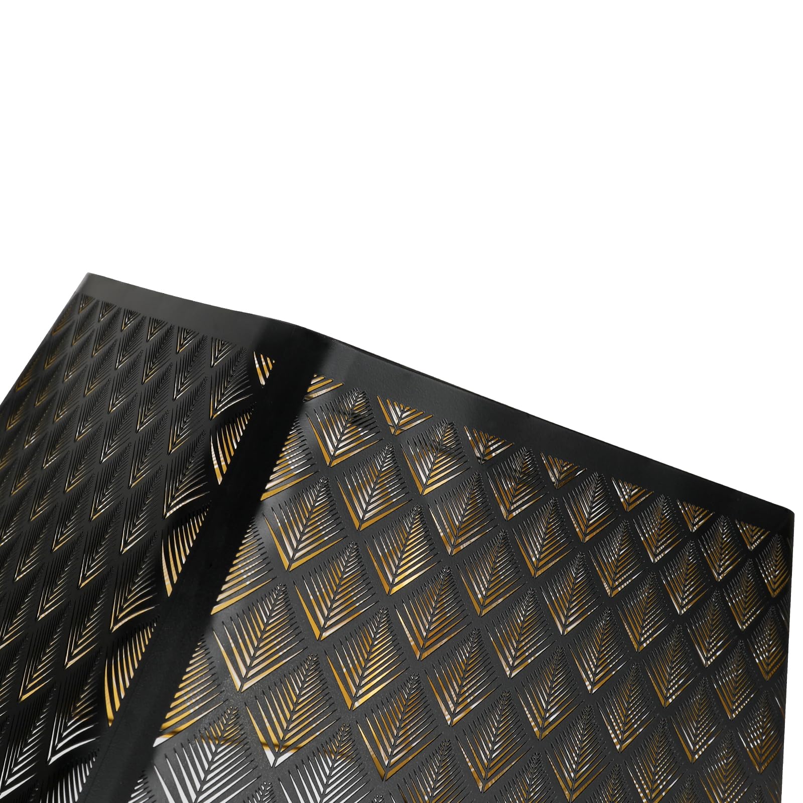 Alucset Metal Medium Square Lamp Shade - Arrow Pattern For Table & Floor Lamp, Black/Gold