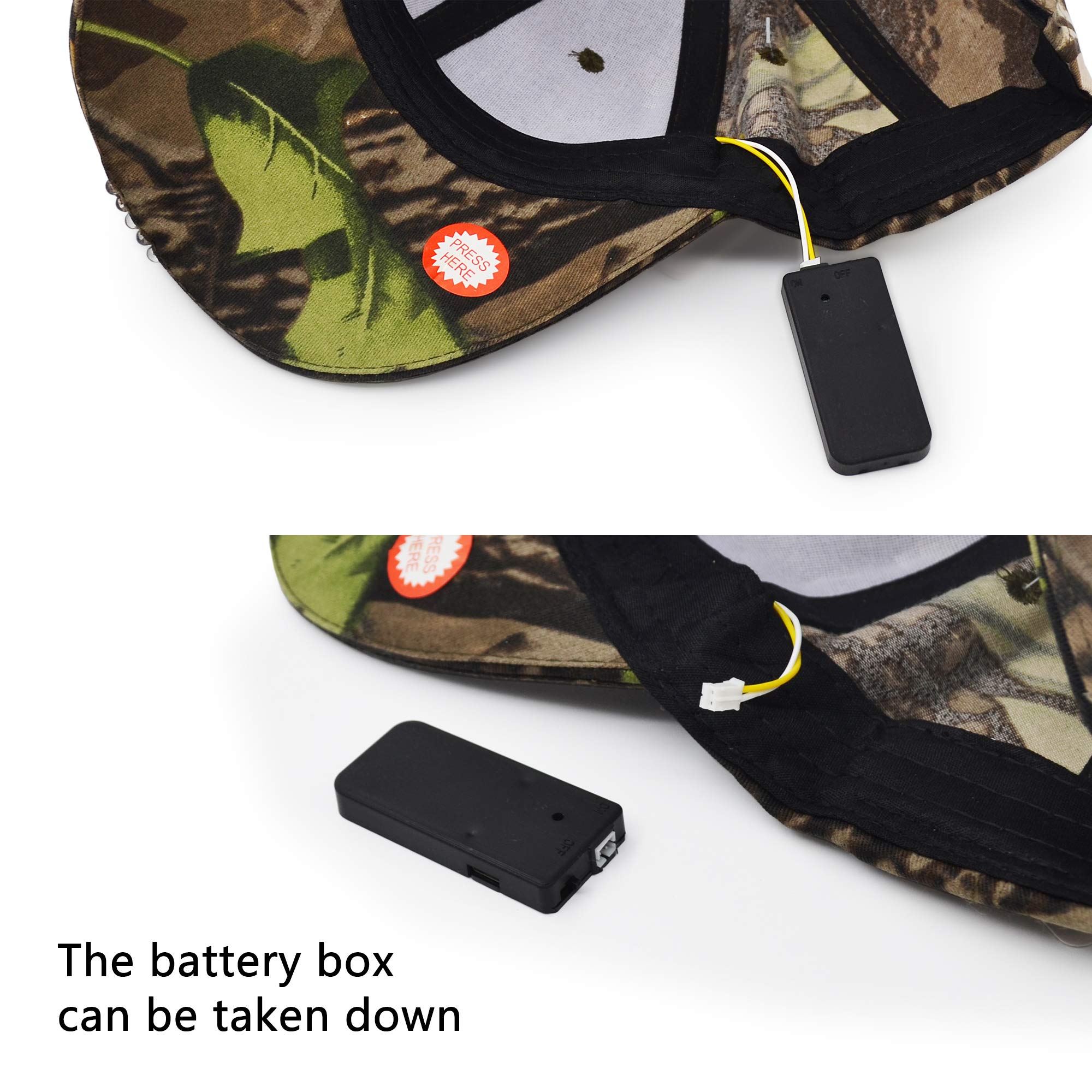 Ultrakey Rechargeable Led Baseball Cap - Camouflage, One Size, Perfect For Outdoor Parties
