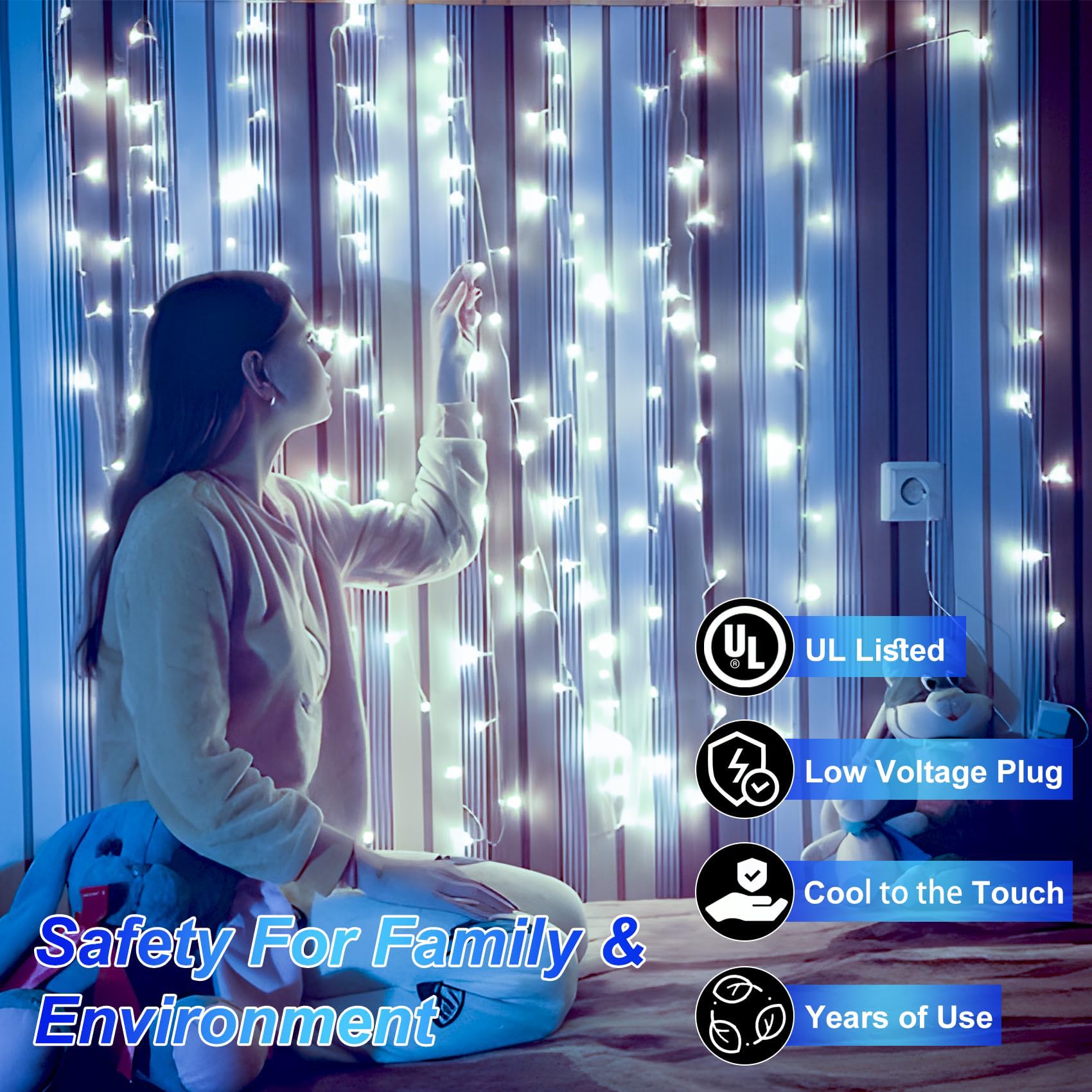 WUXYIYANG 750 LED Christmas String Lights, 256FT, Cool White, 8 Modes, Timer, Waterproof, Model WX-750L