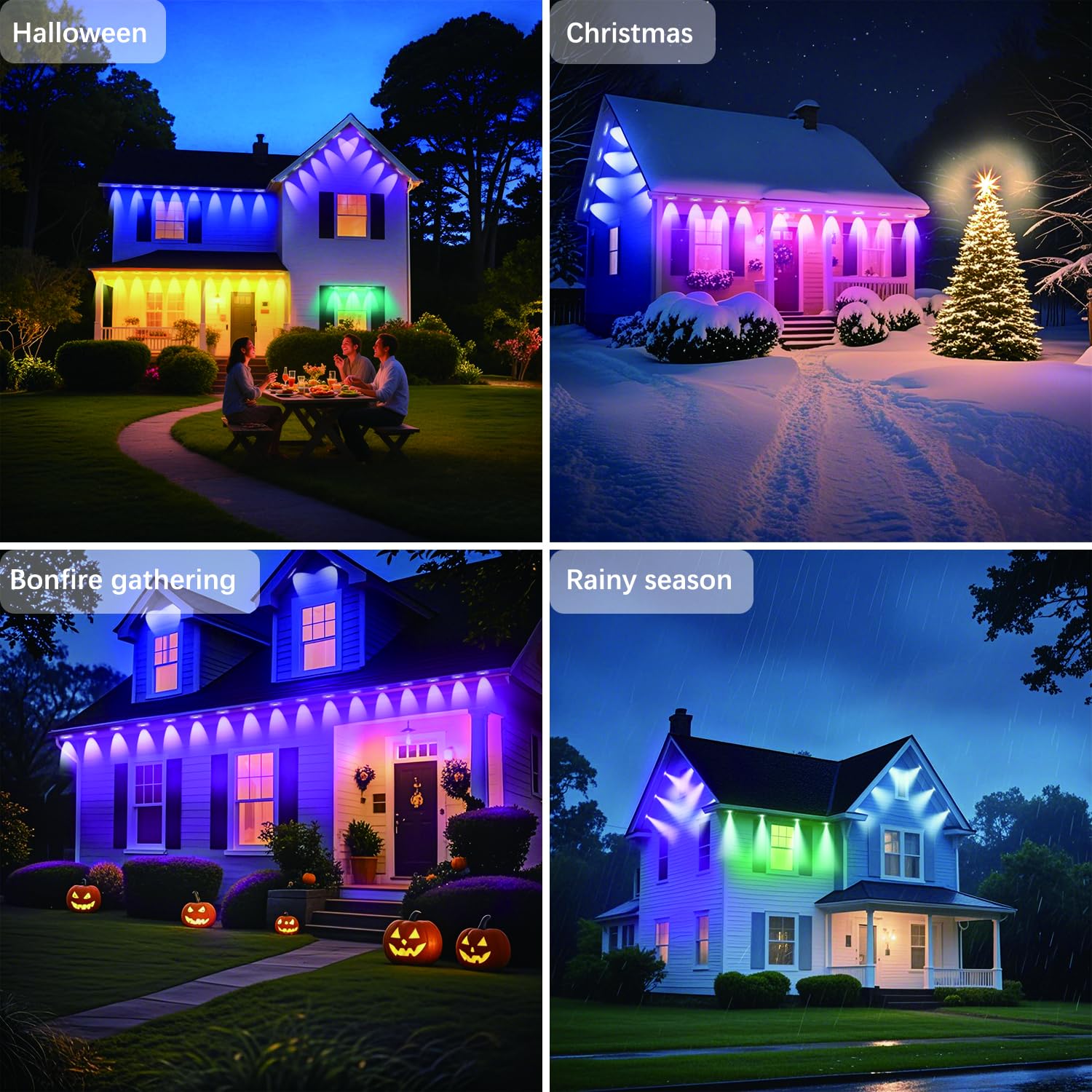 KIKO 100FT RGB Waterproof Smart LED Outdoor Lights, App Control, Model KIKO-5050-100FT