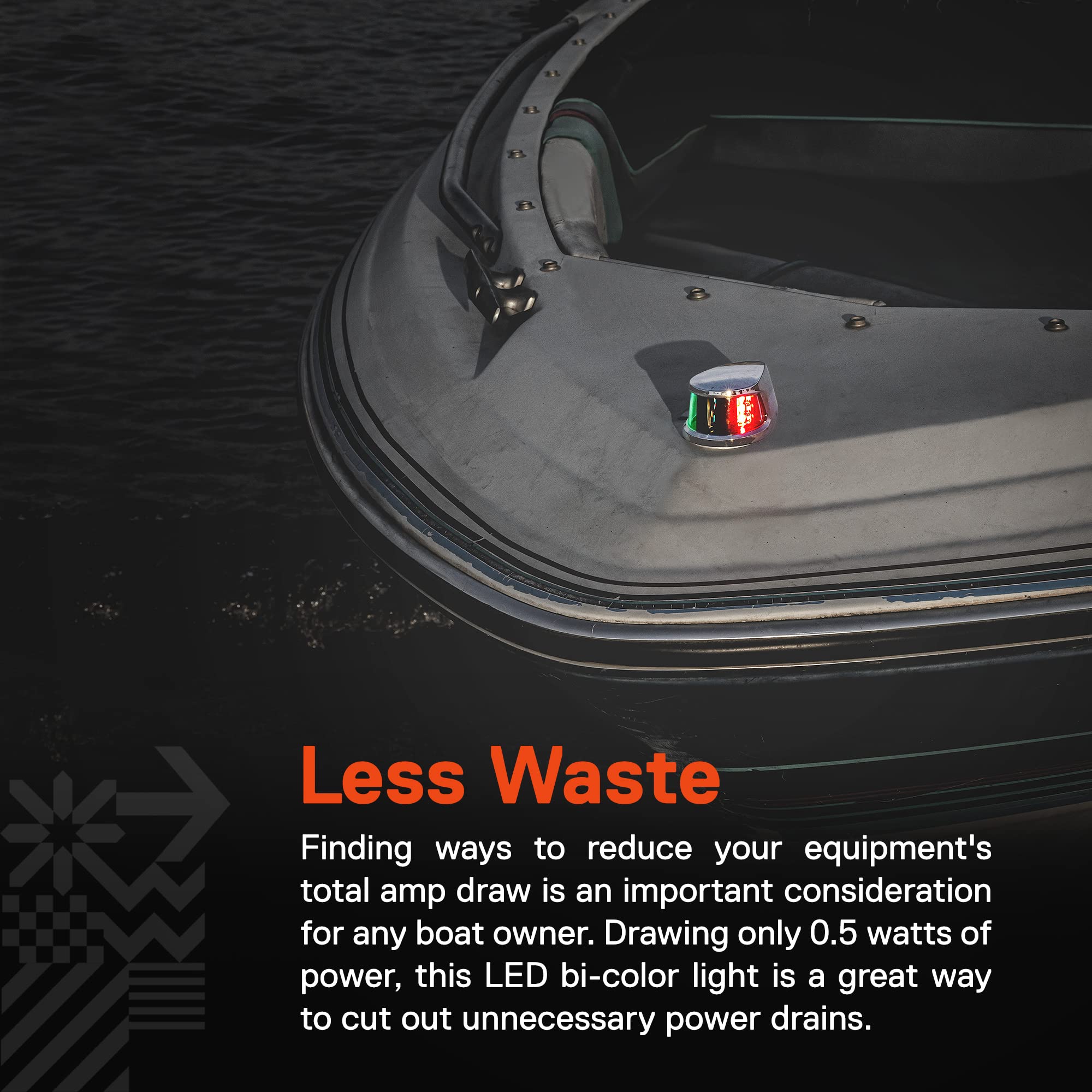 TRUE MODS Red Green LED Marine Navigation Bow Light [USCG ABYC A-16 2NM] [Waterproof] [Chrome & ABS] 2 Nautical Mile Visibility