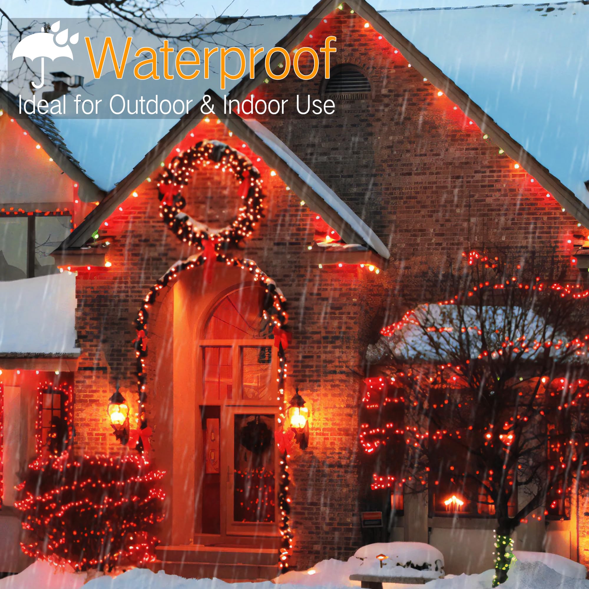 Brizled Red Valentine'S Day Lights, 33Ft 100 Led 5Mm Wide Angle Gentle Twinkle Christmas Lights, 120V Ul Certified Connectable Christmas String Lights Outdoor Xmas Tree Lights For Xmas Tree Party Home