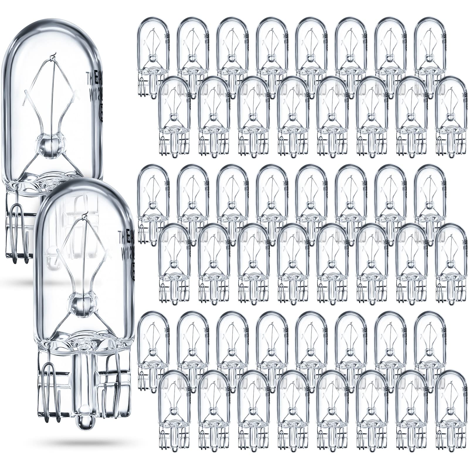 Honoson 1/4 Wedge Base 12V 5W Bulb Clear Krypton Light Bulb For Landscape, Rv And Cabinet Lighting (50 Pieces)