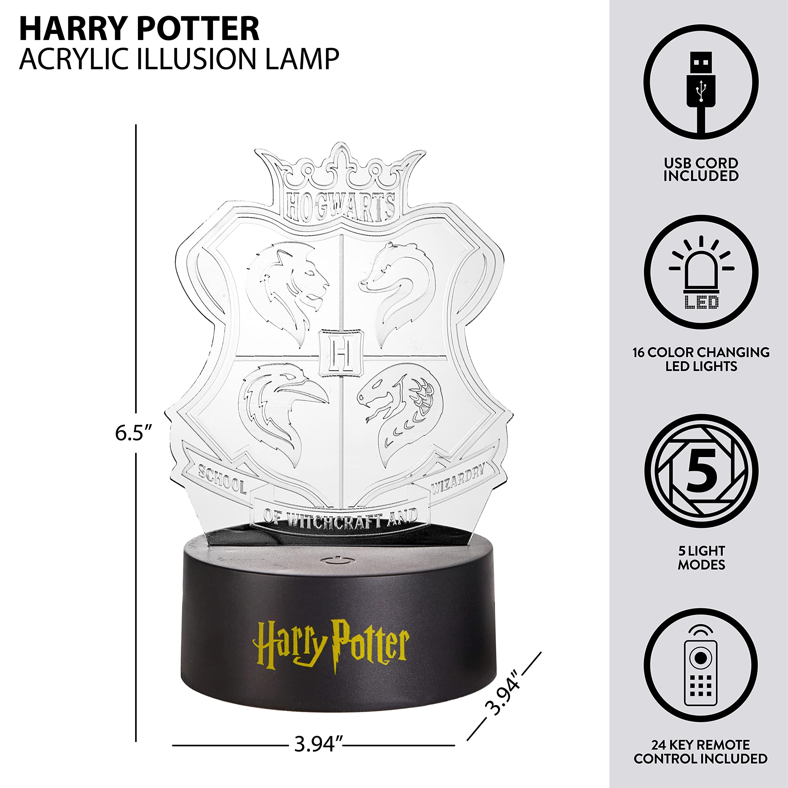 Idea Nuova 3D Acrylic LED Illusion Lamp, Harry Potter Model NK371942, Color: Harry Potter