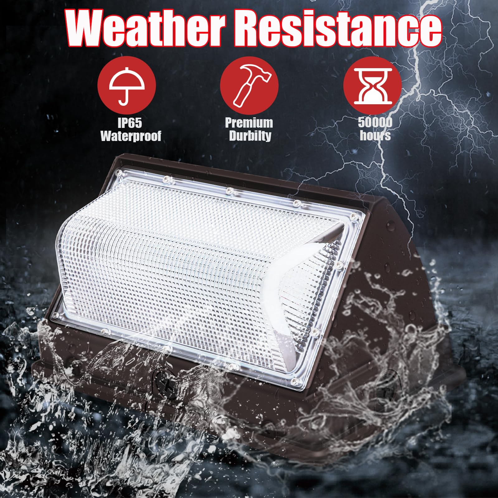 Tomourd 120W Led Wall Pack Outdoor  Super Bright Wallpack Lights  5000K Ip65 Waterproof Exterior Security Commercial Wall Mount Flood Lighting For House Building Shop 6 Pack