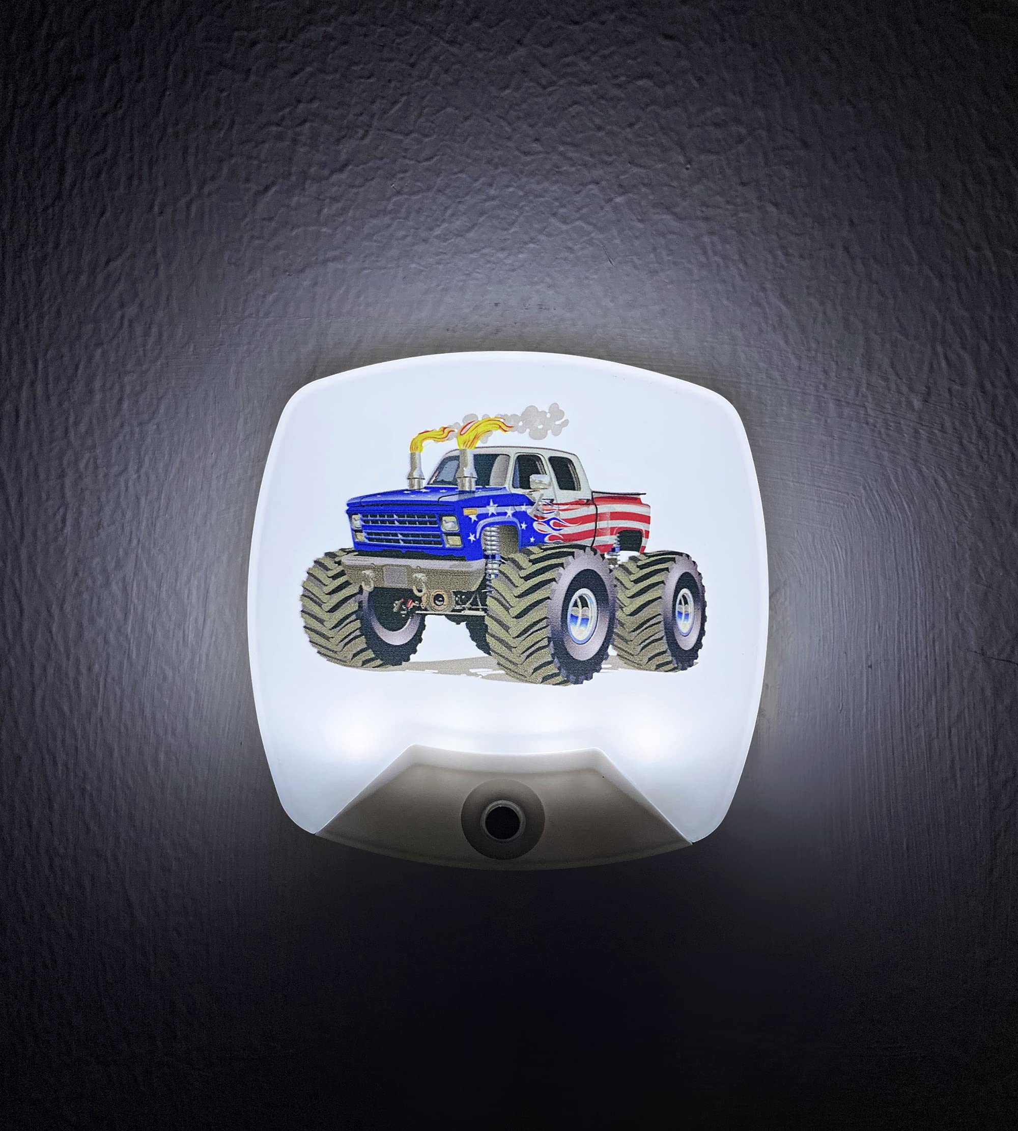 2 Pack - Cartoon Truck LED Plug-in Night Light for Kids - Wall Lamp Take Good Care Children Sleep Light Sensor Auto Controlled N